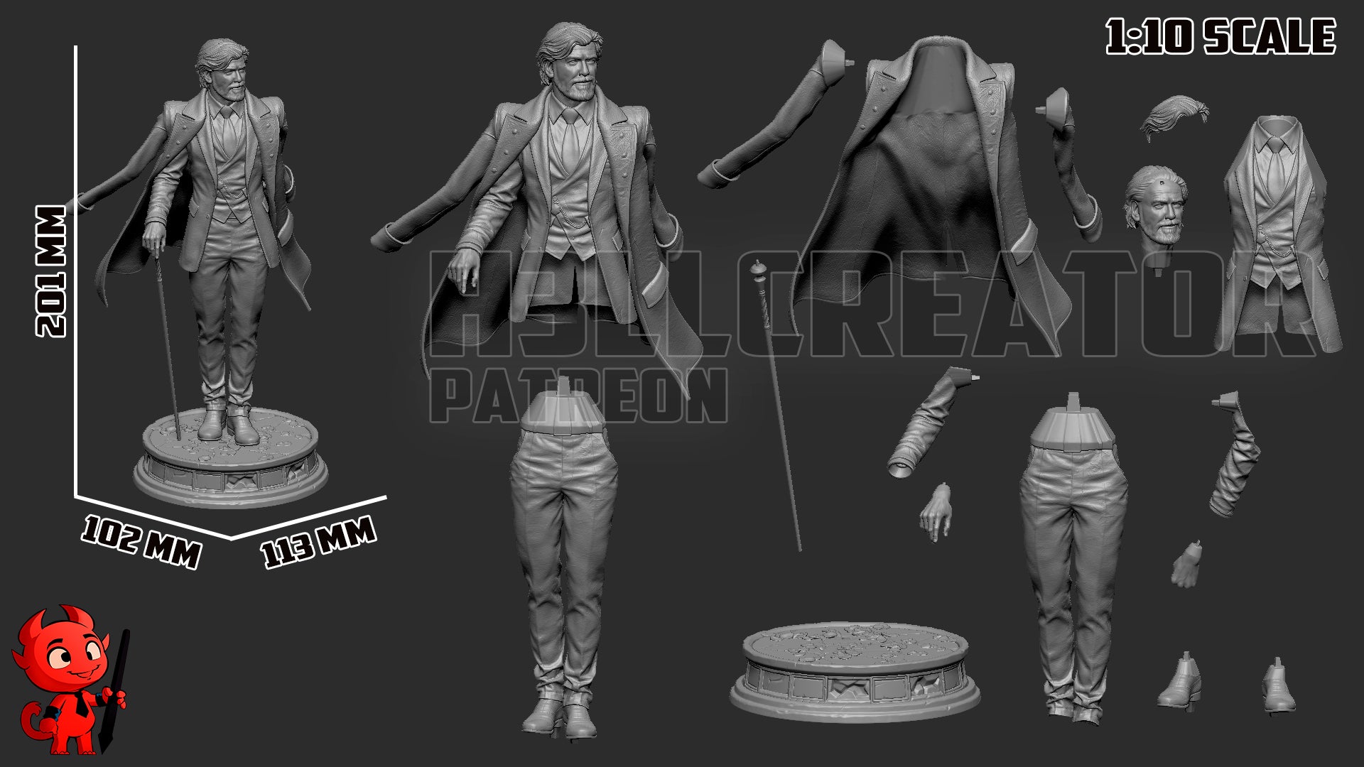 The White-Haired Man | Maximum Detailed 12K 3D printed figure