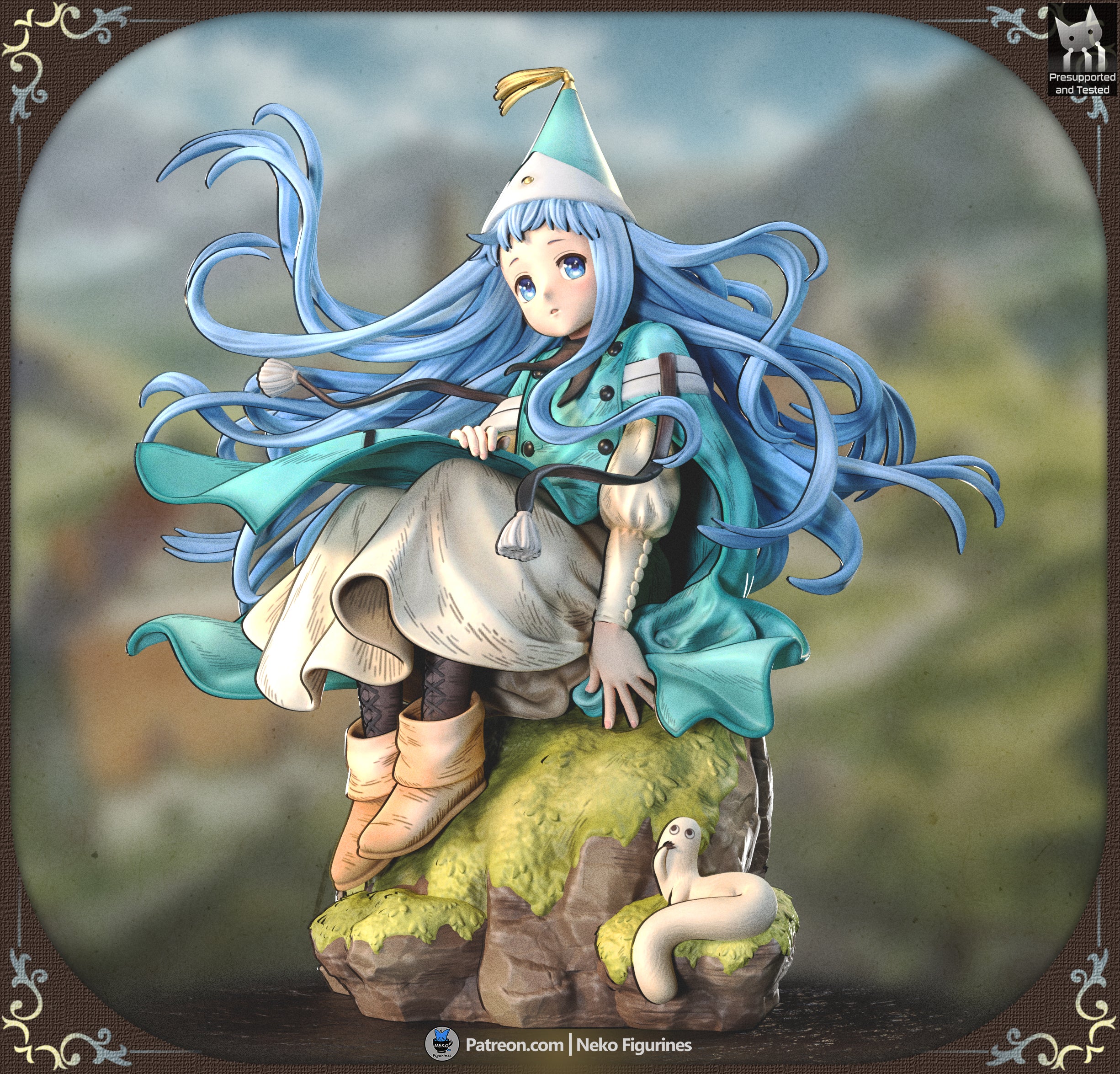 The Blue-Haired Witch Statue