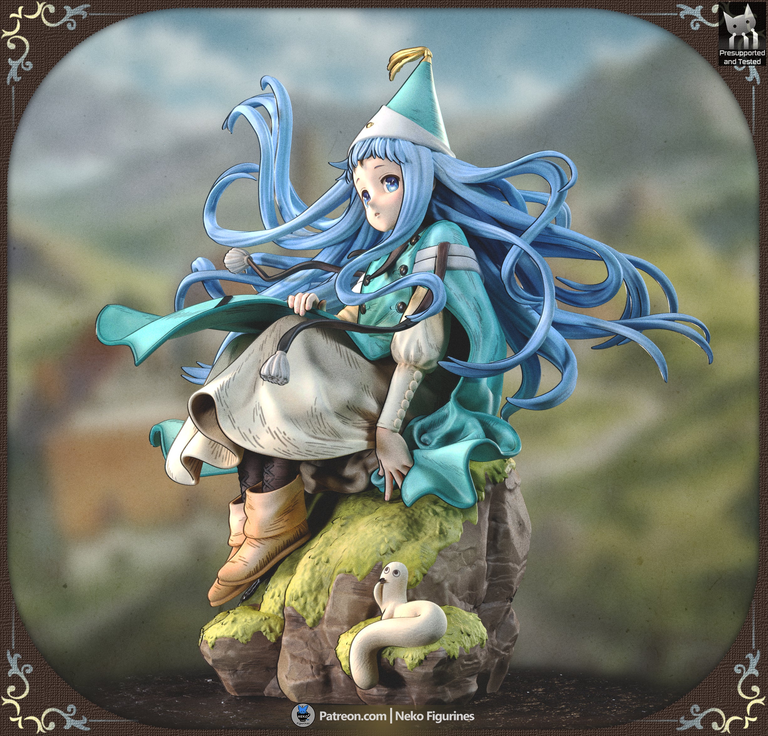 The Blue-Haired Witch Statue