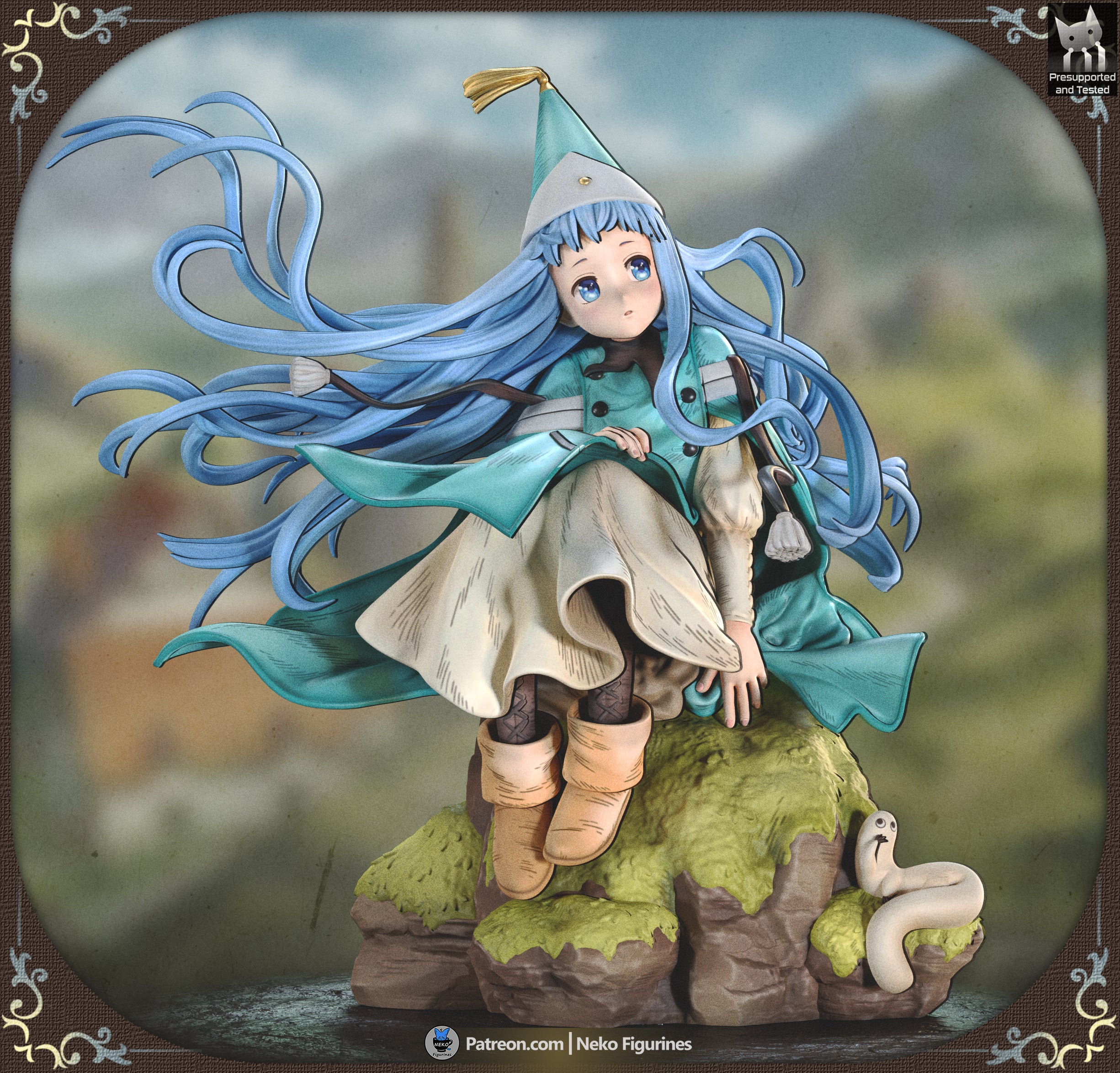 The Blue-Haired Witch Statue