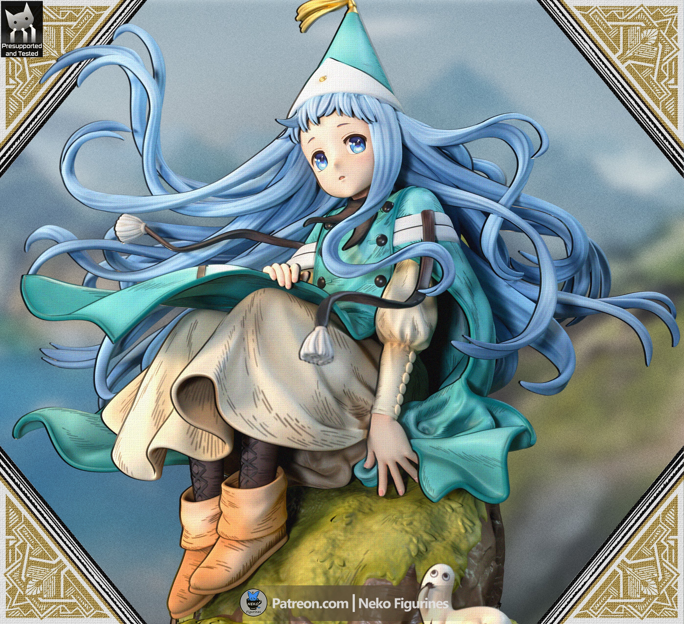 The Blue-Haired Witch Statue