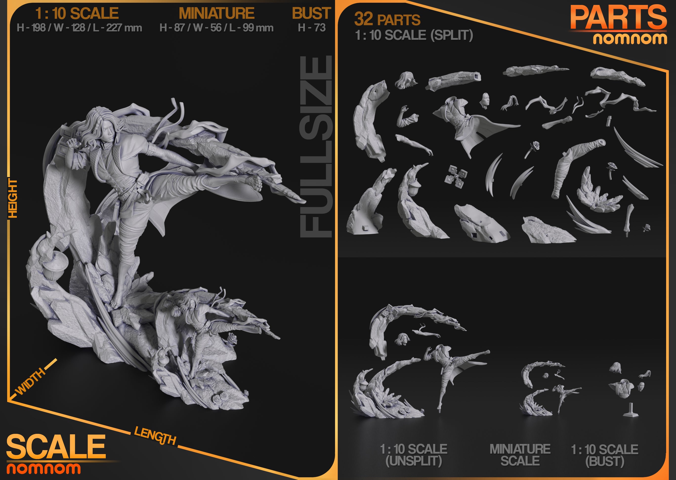 The Veilborn | Maximum Detailed 12K 3D printed figure