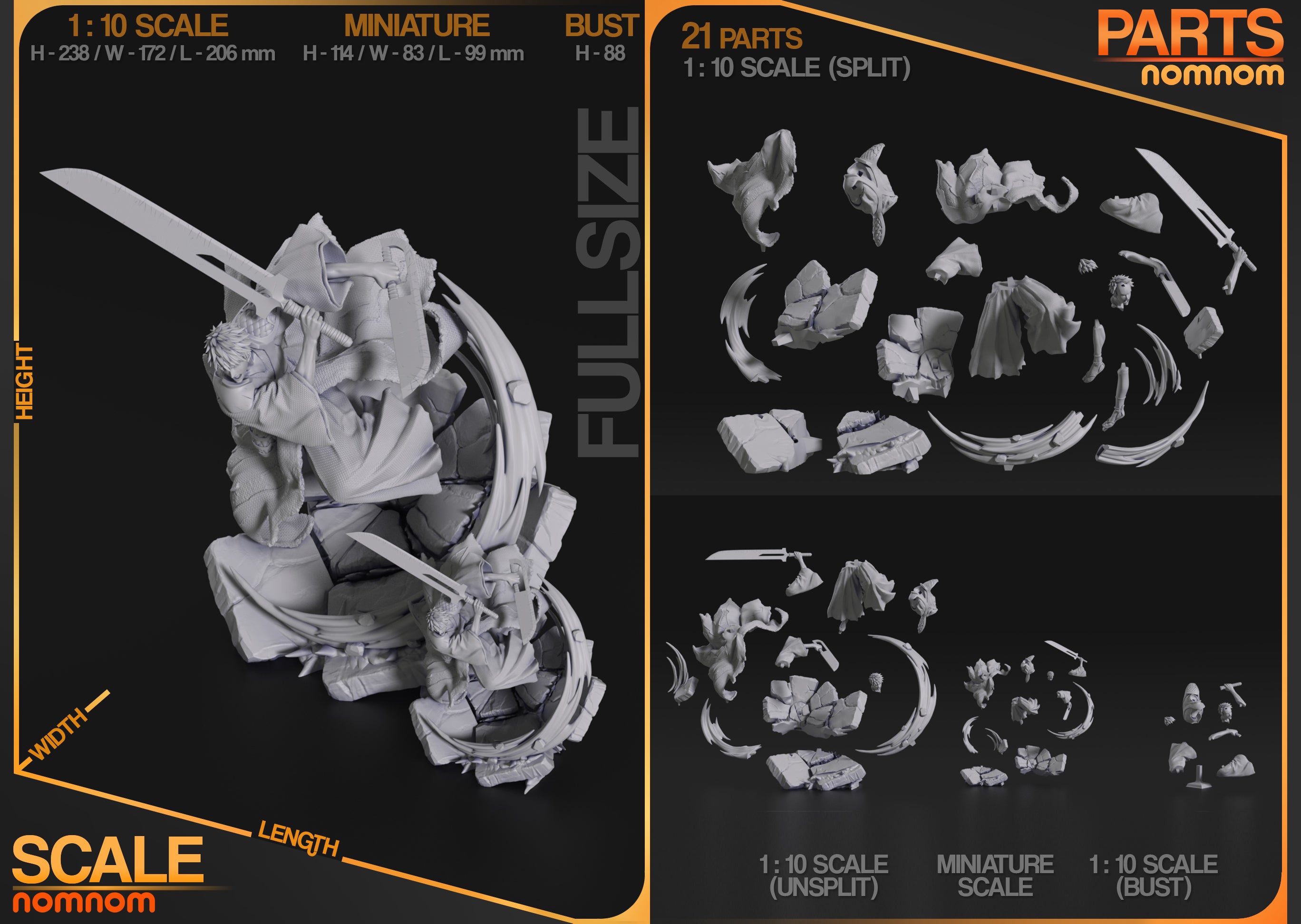 Soul Reaper | Maximum Detailed 12K 3D printed figure