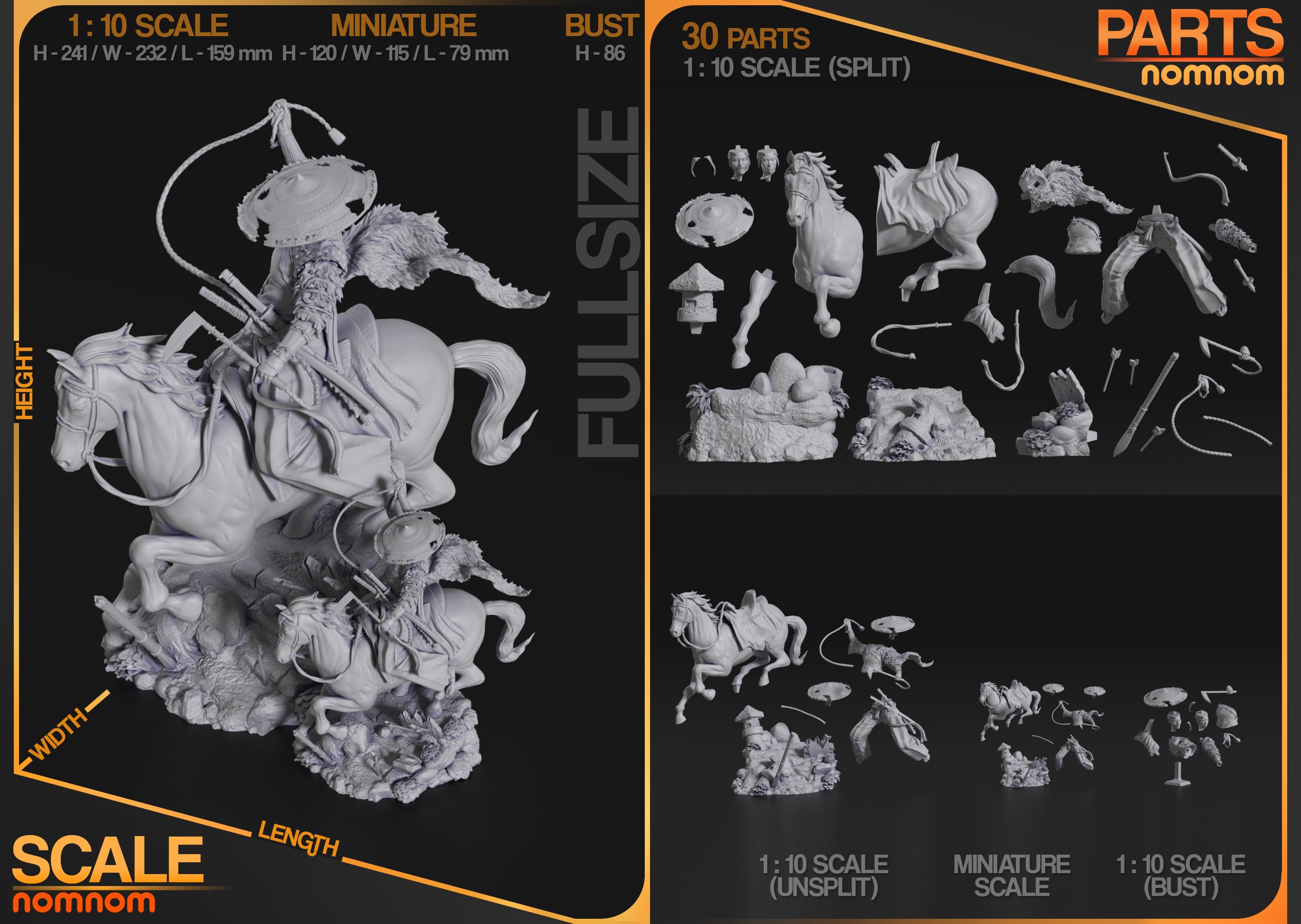 The Lone Rider | Maximum Detailed 12K 3D printed figure