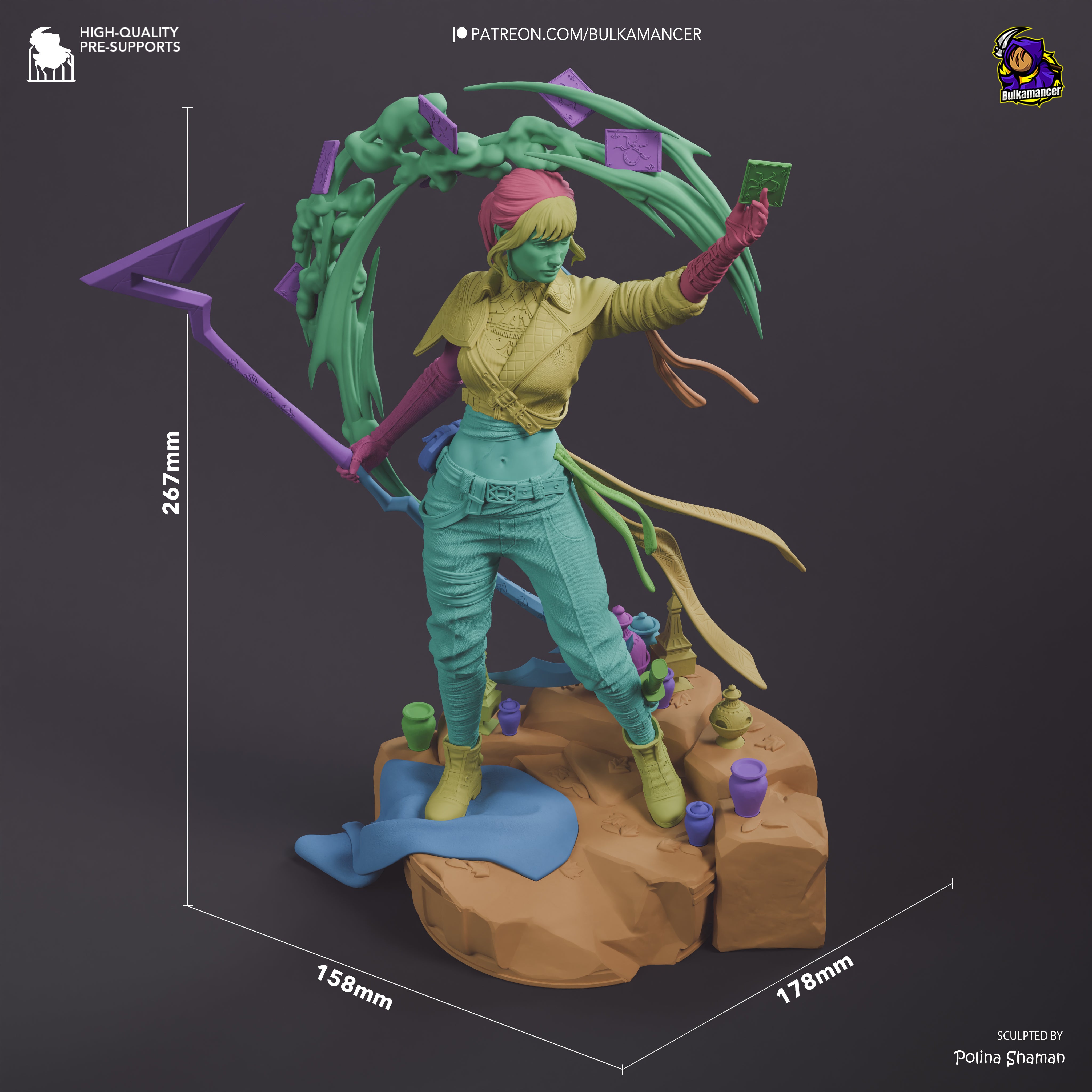 The Tarot Wielder | Maximum Detailed 12K 3D printed figure