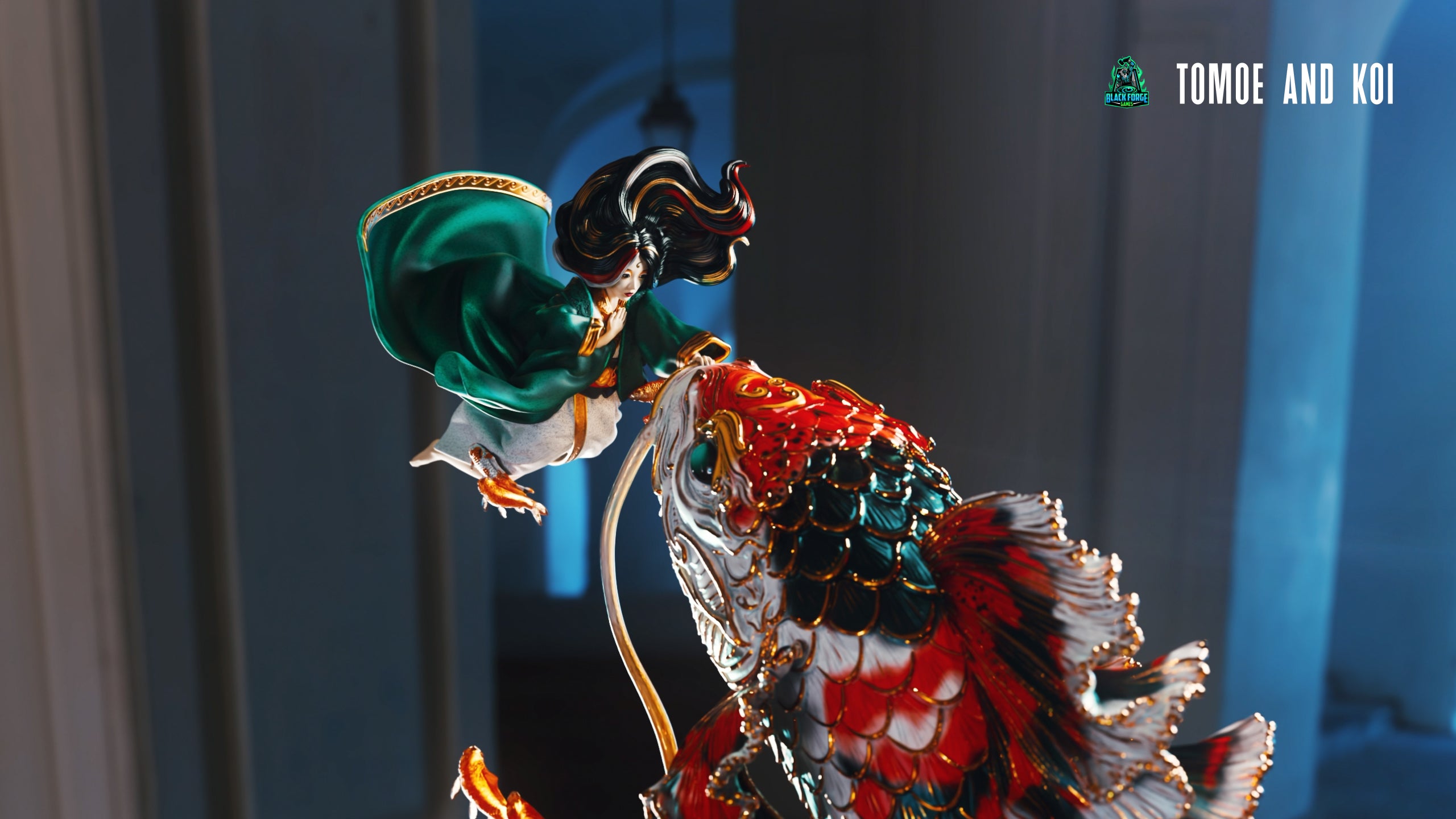 Tomoe & Koi Statue