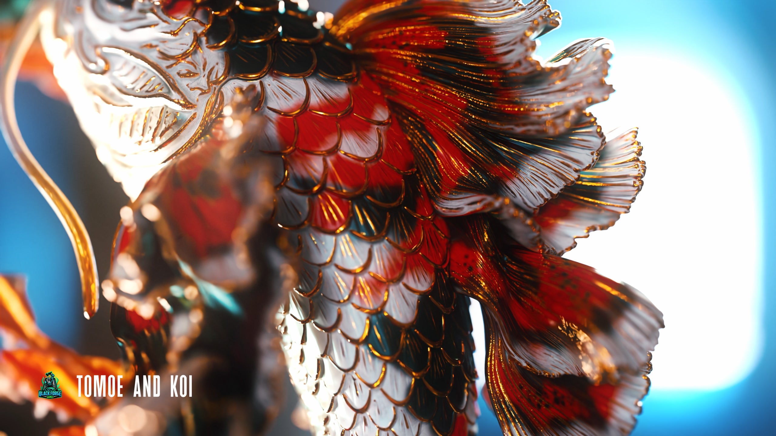 Tomoe & Koi Statue