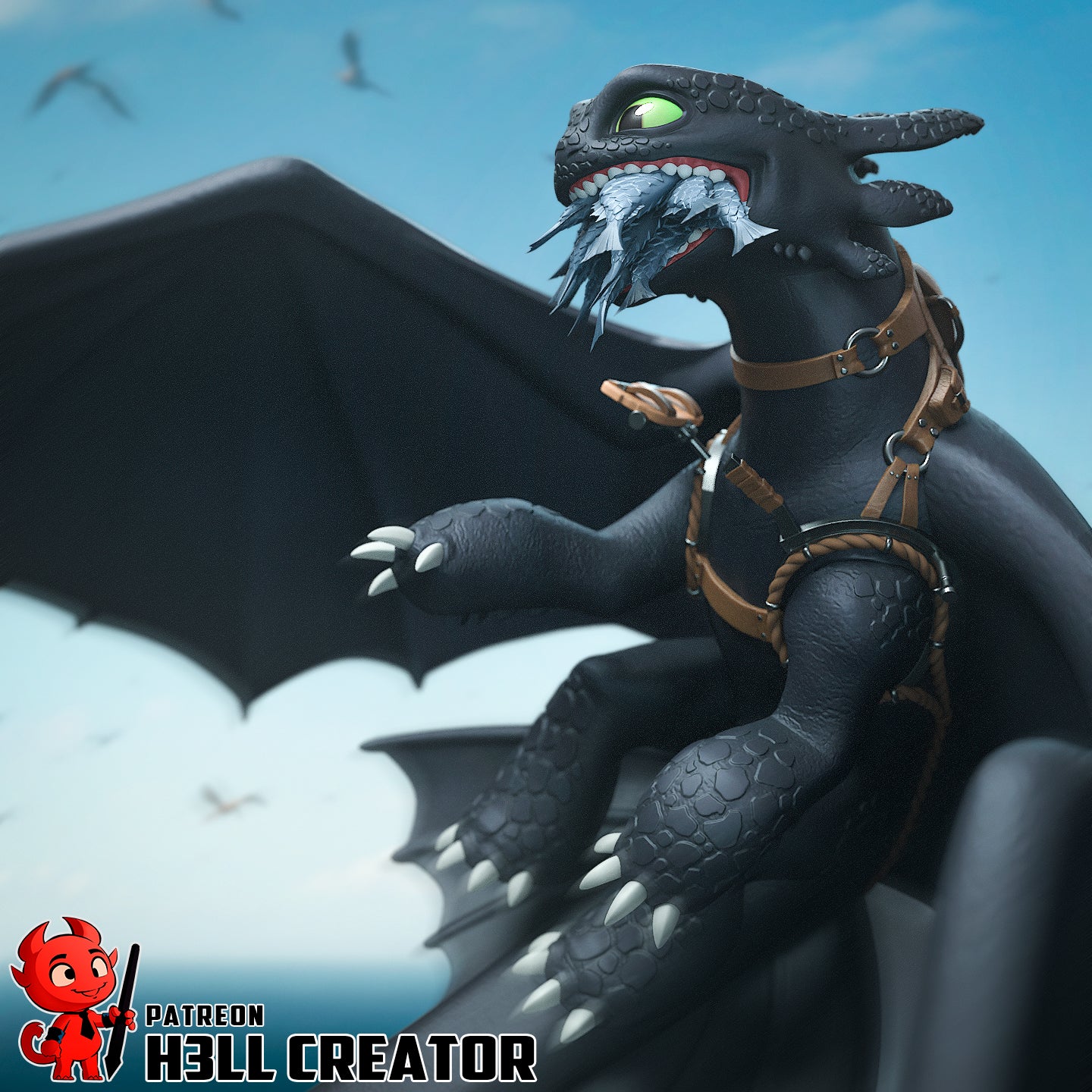 The Night Fury | Maximum Detailed 12K 3D printed figure