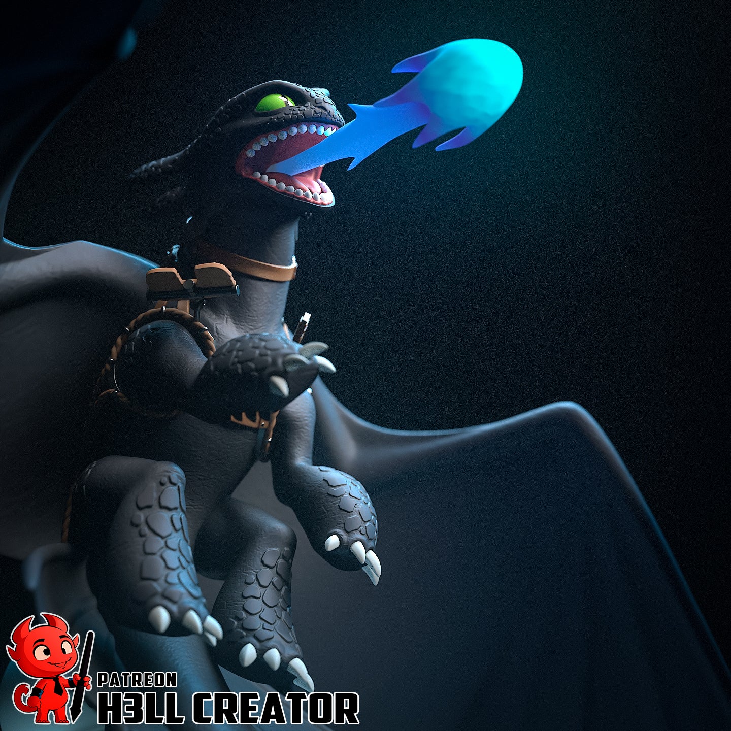 The Night Fury | Maximum Detailed 12K 3D printed figure