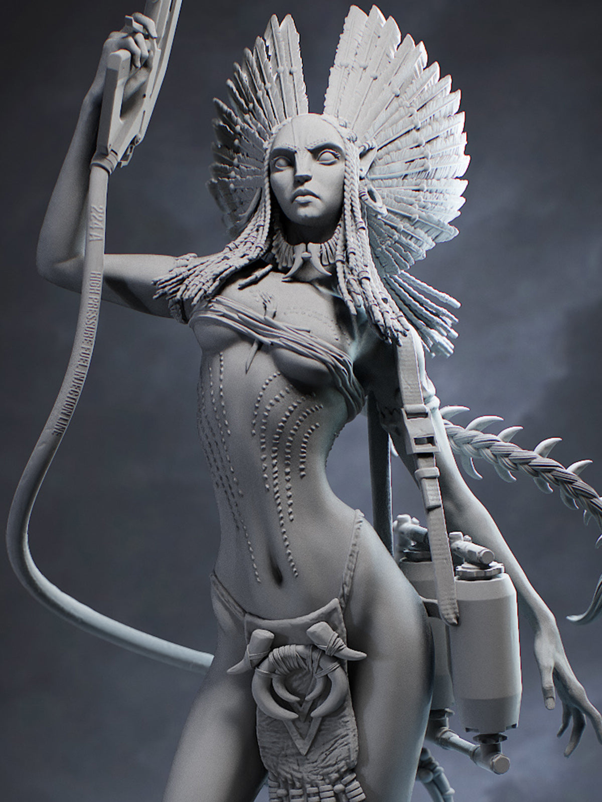 The Ashborn Huntress | Maximum Detailed 12K 3D printed figure