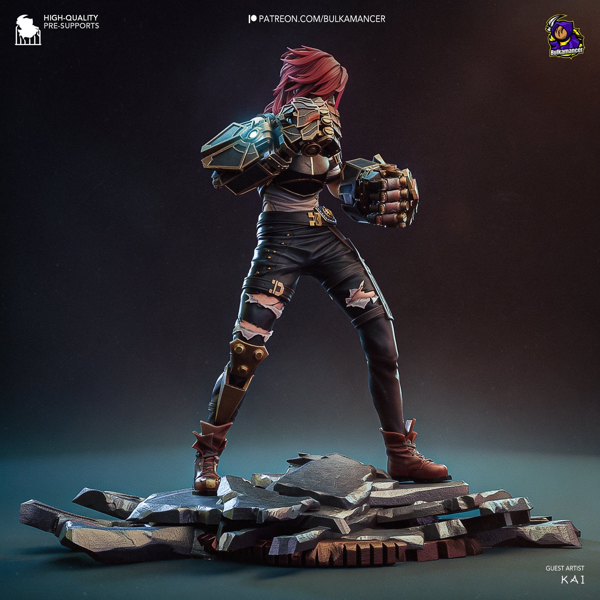 The Brawling Sister | Maximum Detailed 12K 3D printed figure