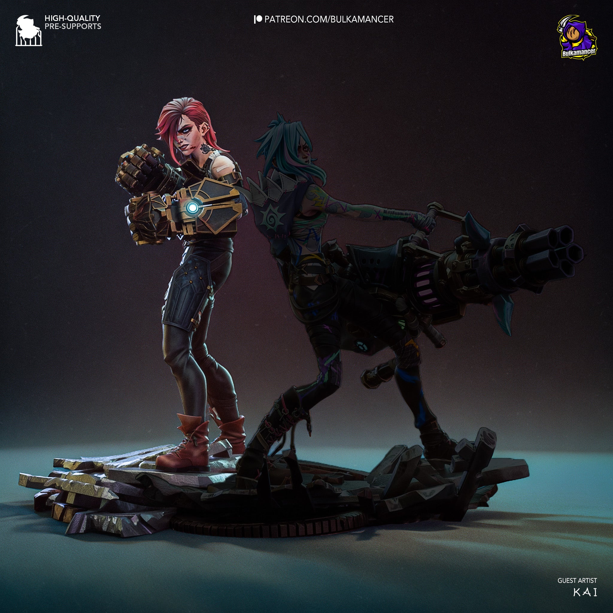 The Brawling Sister | Maximum Detailed 12K 3D printed figure