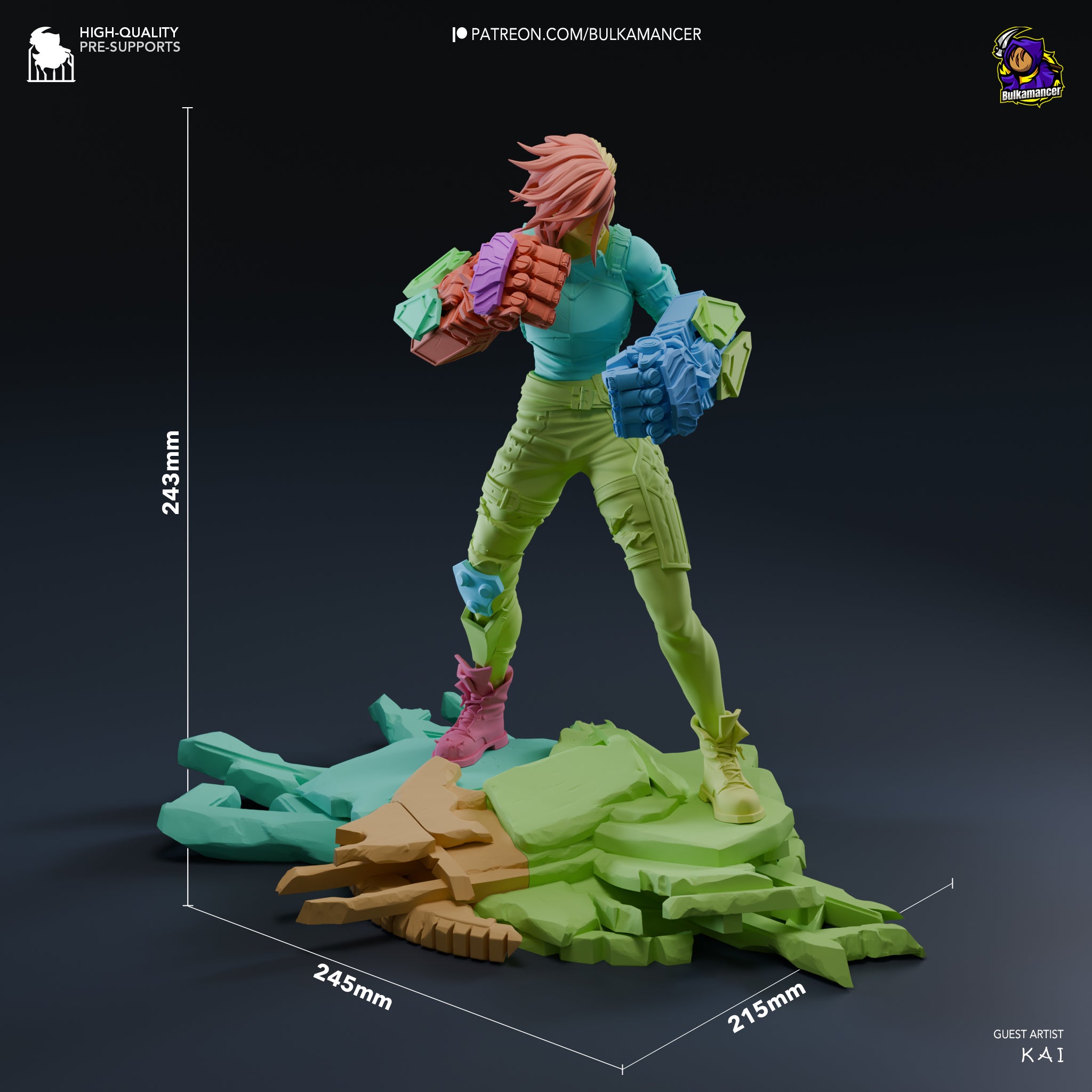 The Brawling Sister | Maximum Detailed 12K 3D printed figure