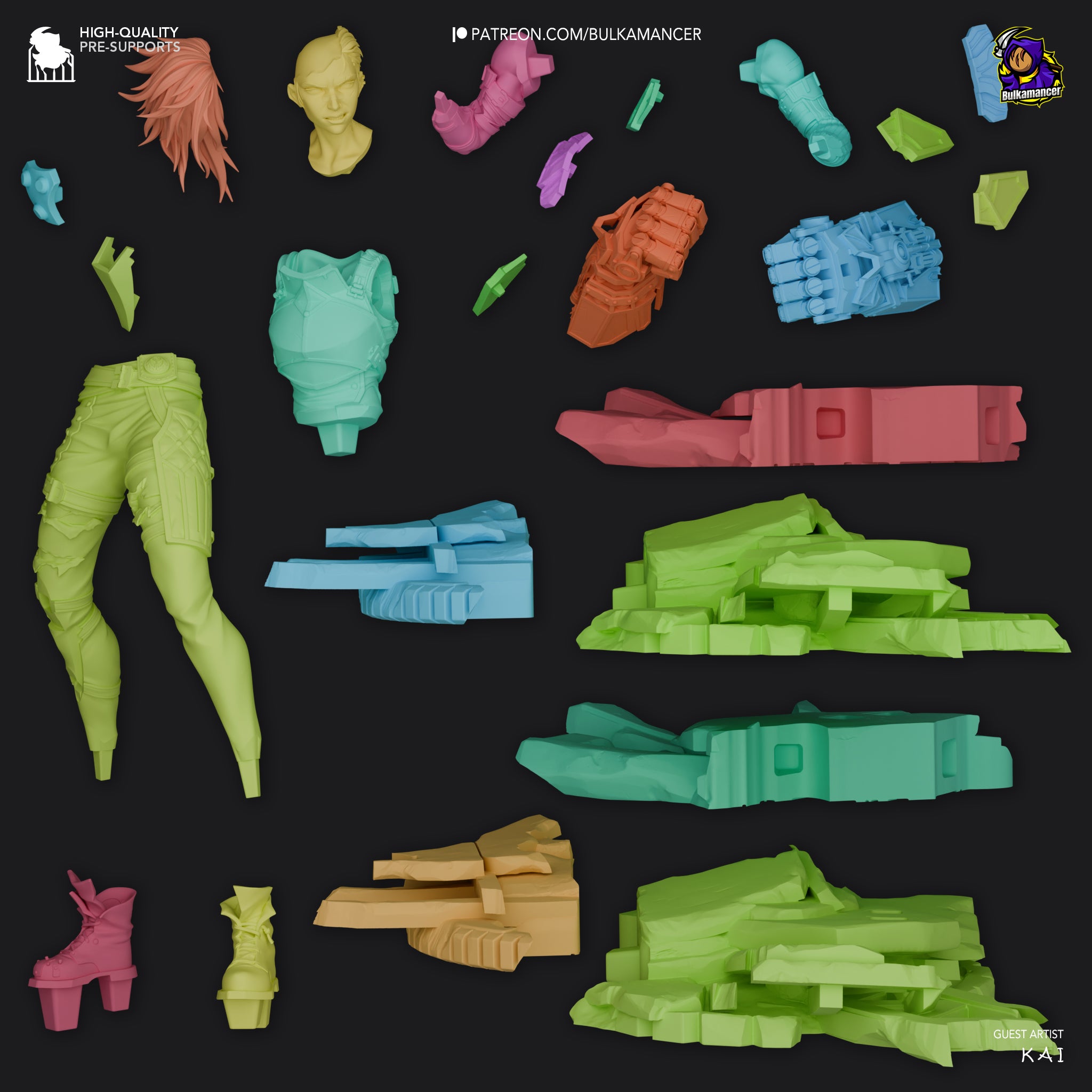 The Brawling Sister | Maximum Detailed 12K 3D printed figure