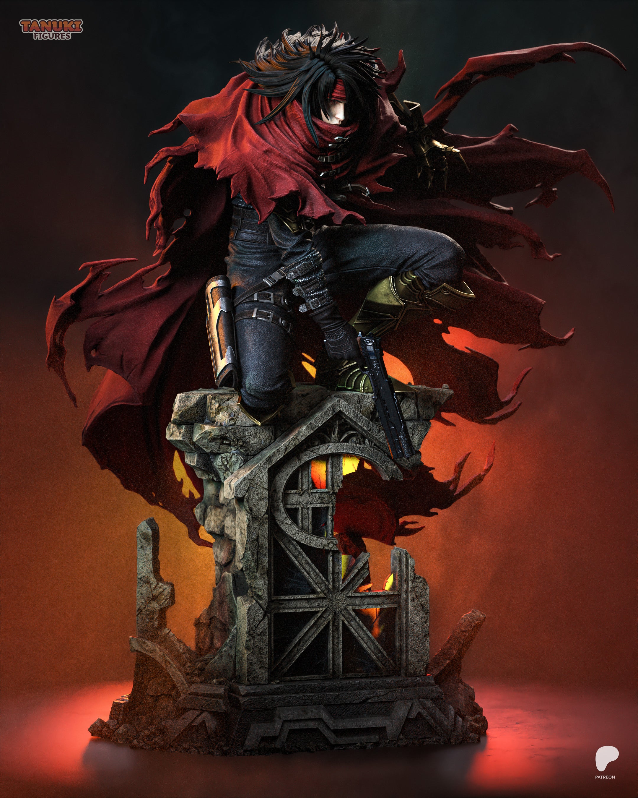 Crimson Gunslinger Statue