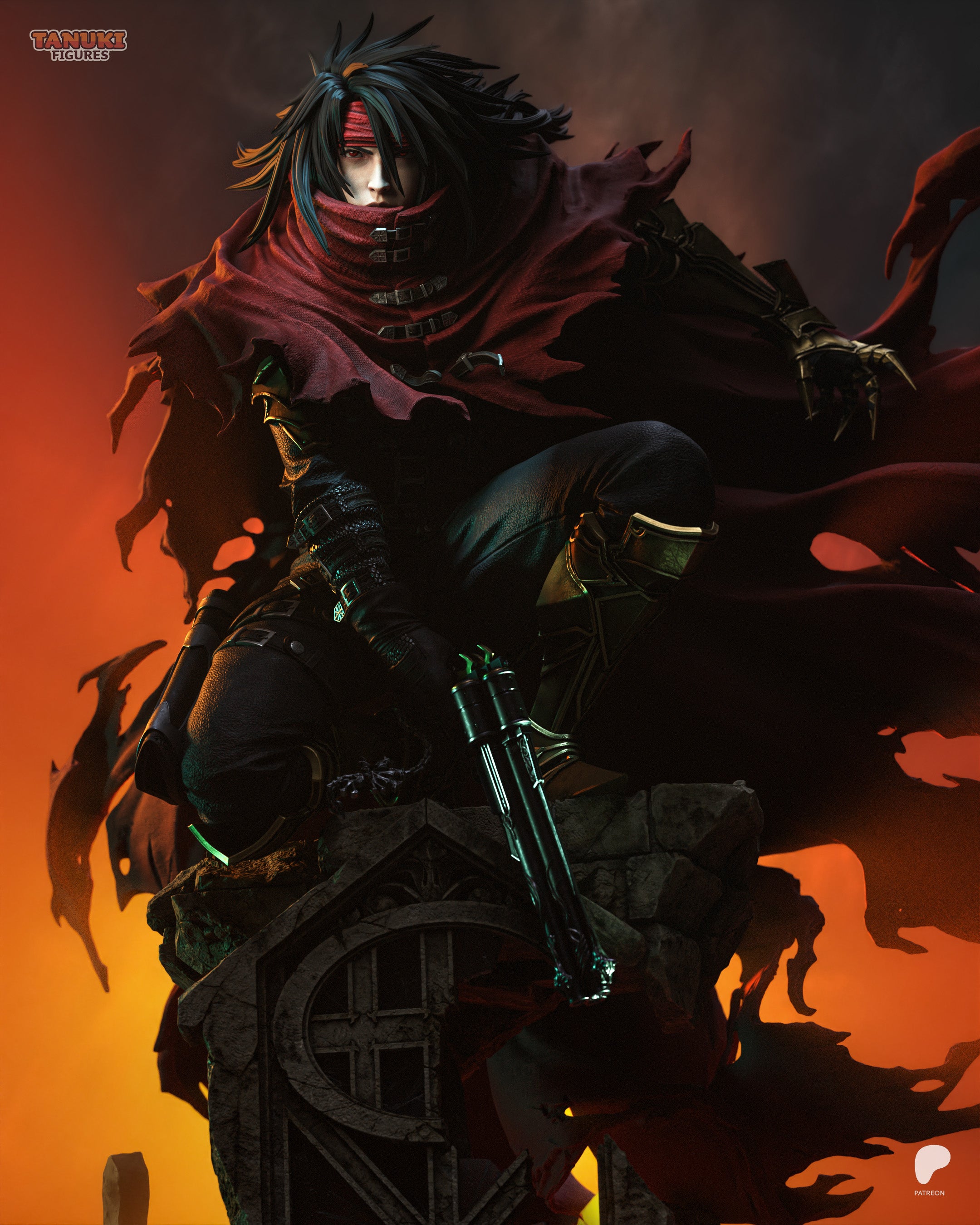 Crimson Gunslinger Statue