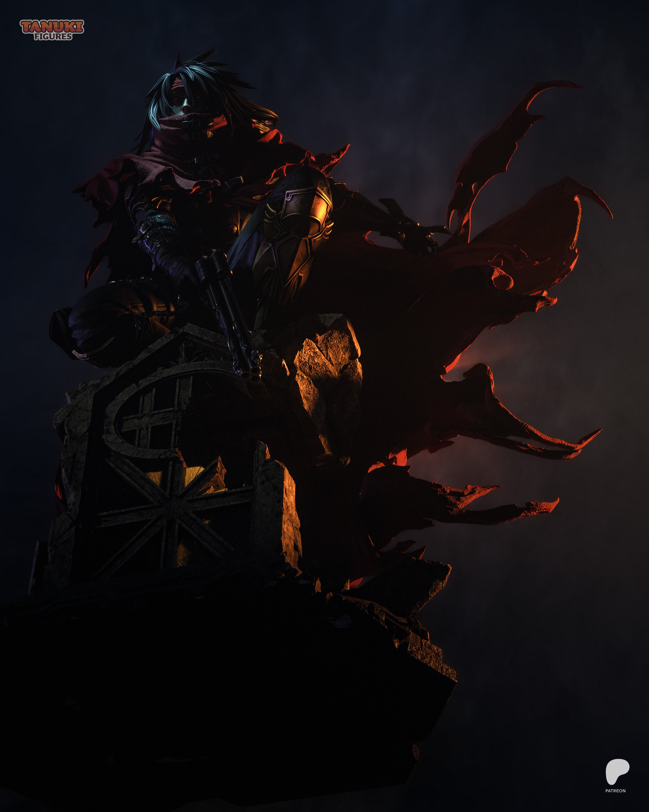 Crimson Gunslinger Statue