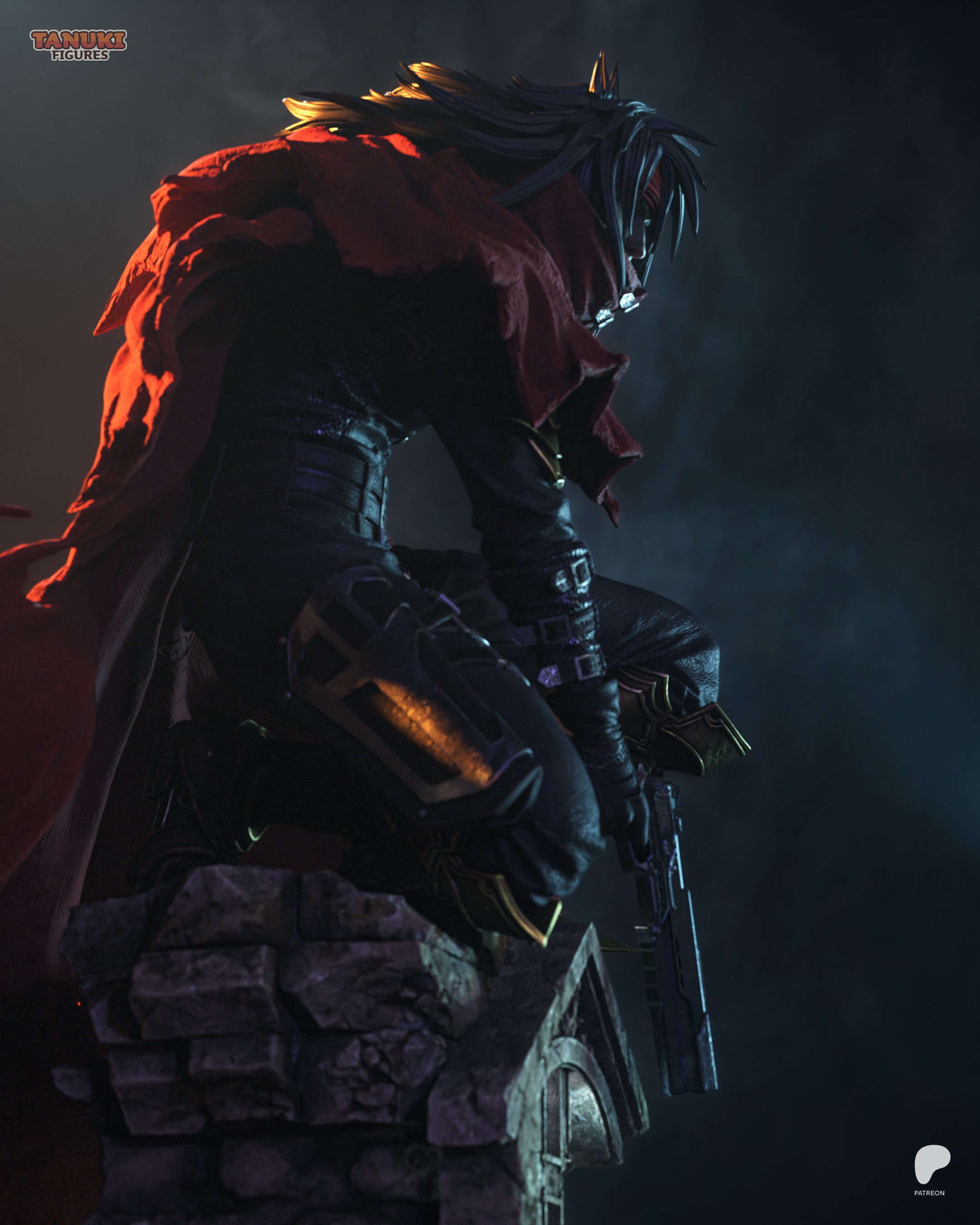 Crimson Gunslinger Statue