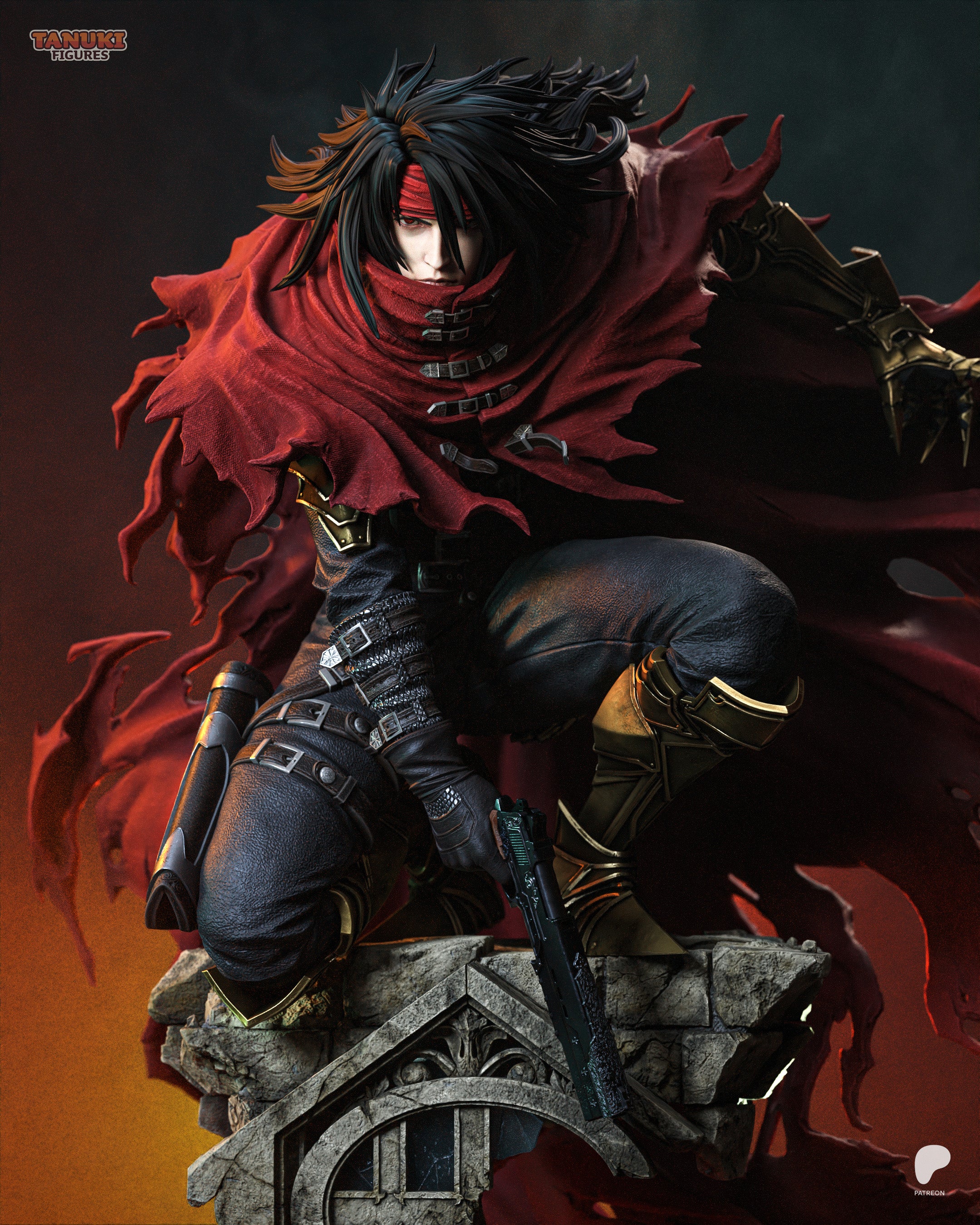 Crimson Gunslinger Statue