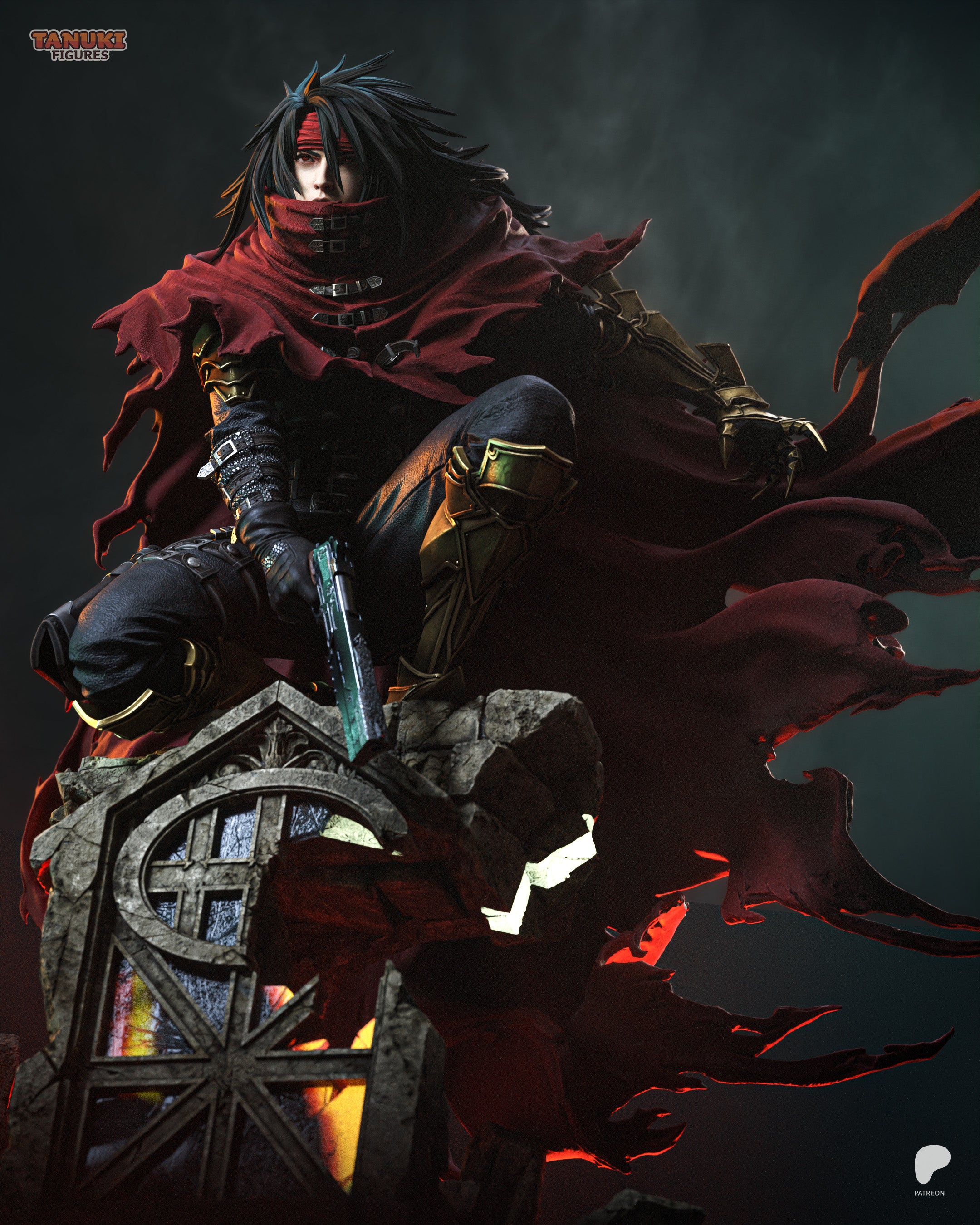 Crimson Gunslinger Statue