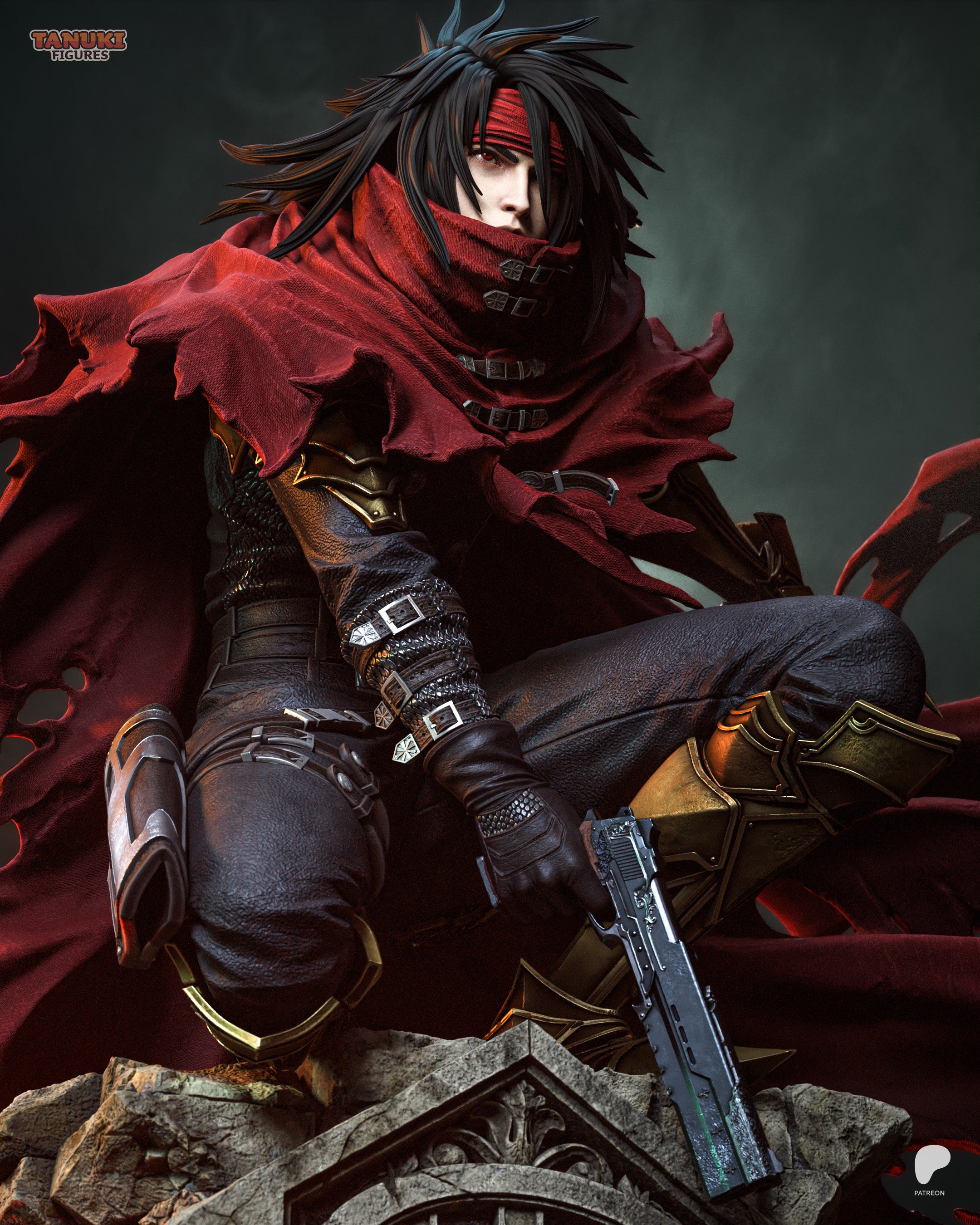 Crimson Gunslinger Statue
