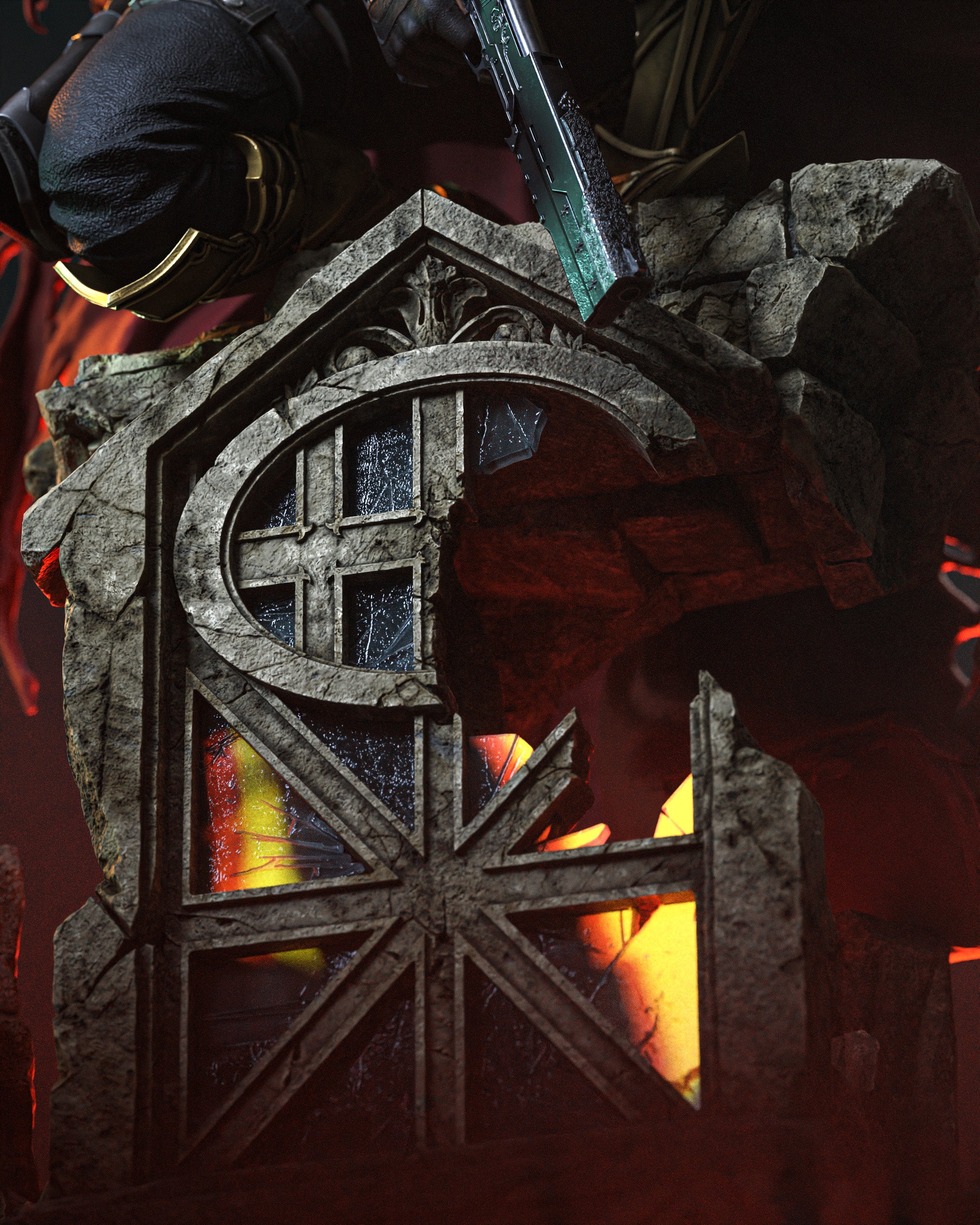 Crimson Gunslinger Statue