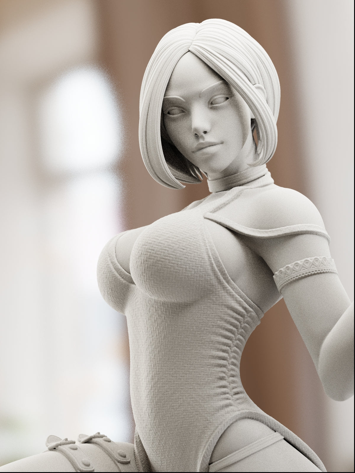 The Woman in Red | Maximum Detailed 12K 3D printed figure