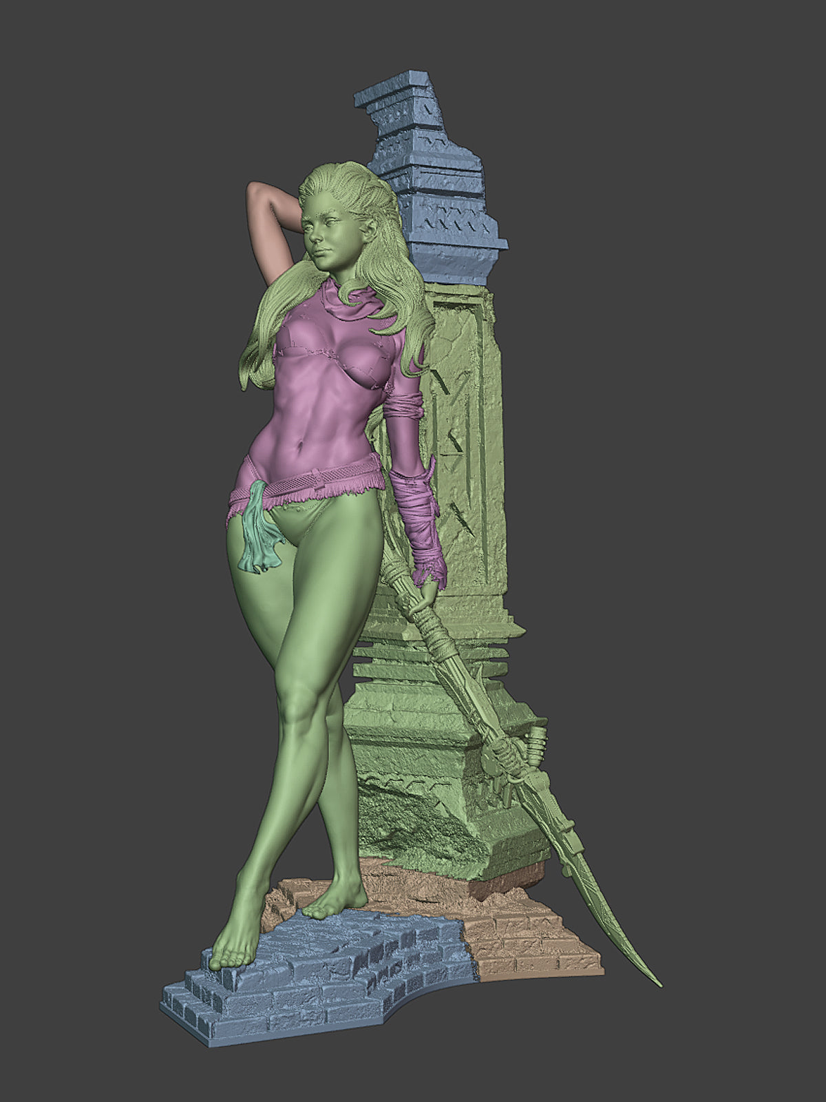 The Machine Huntress | Maximum Detailed 12K 3D printed figure