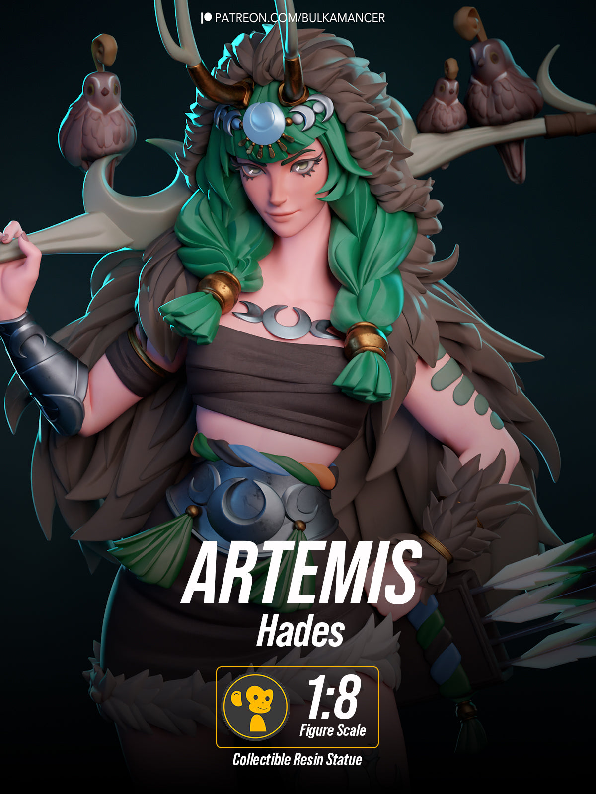Goddess of the Hunt | Maximum Detailed 12K 3D printed figure
