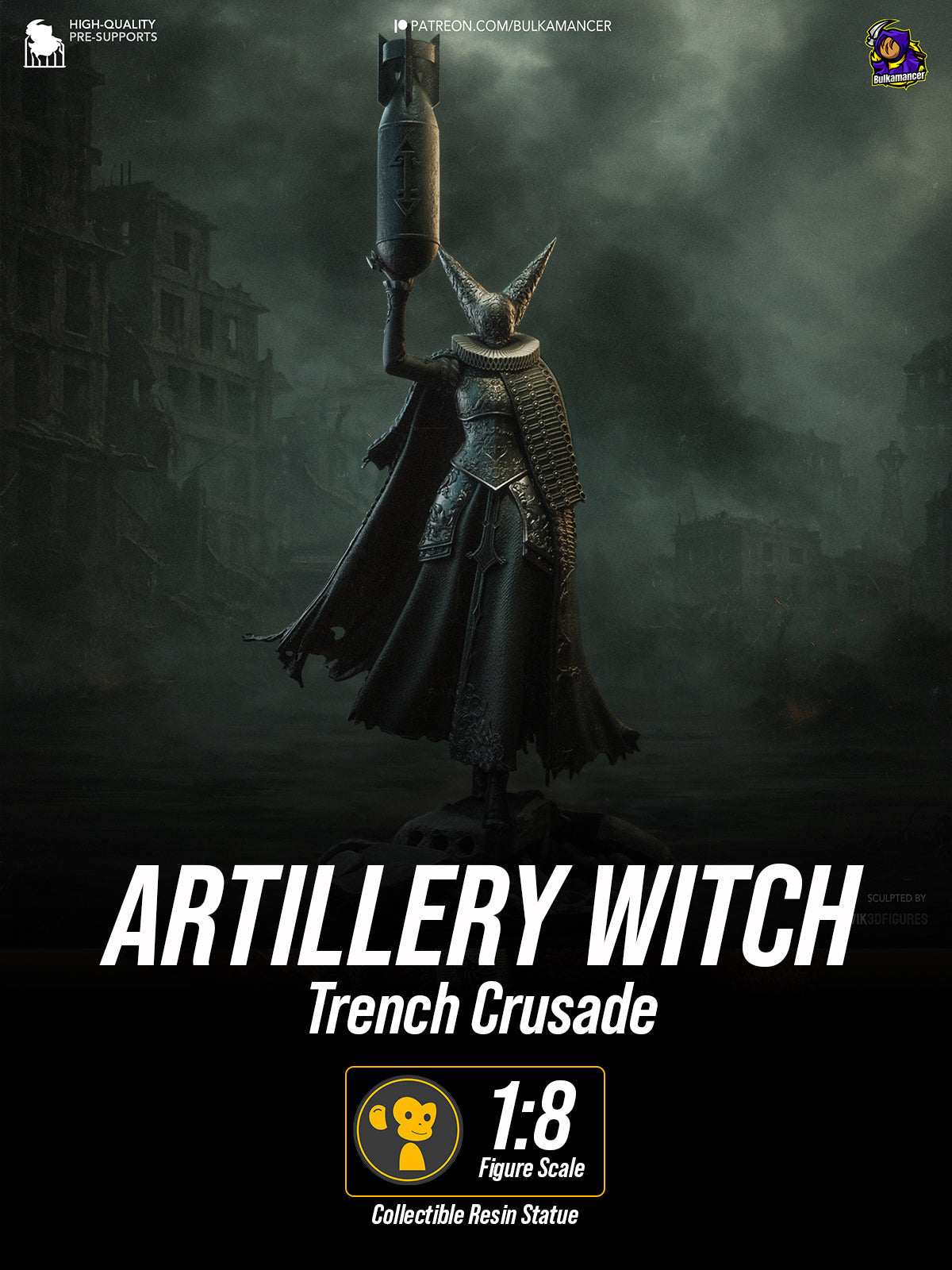 The Artillery Witch Maximum Detailed 12K 3D Printed Figure Monka the-artillery-witch-maximum-detailed-12k-3d-printed-figure-monka