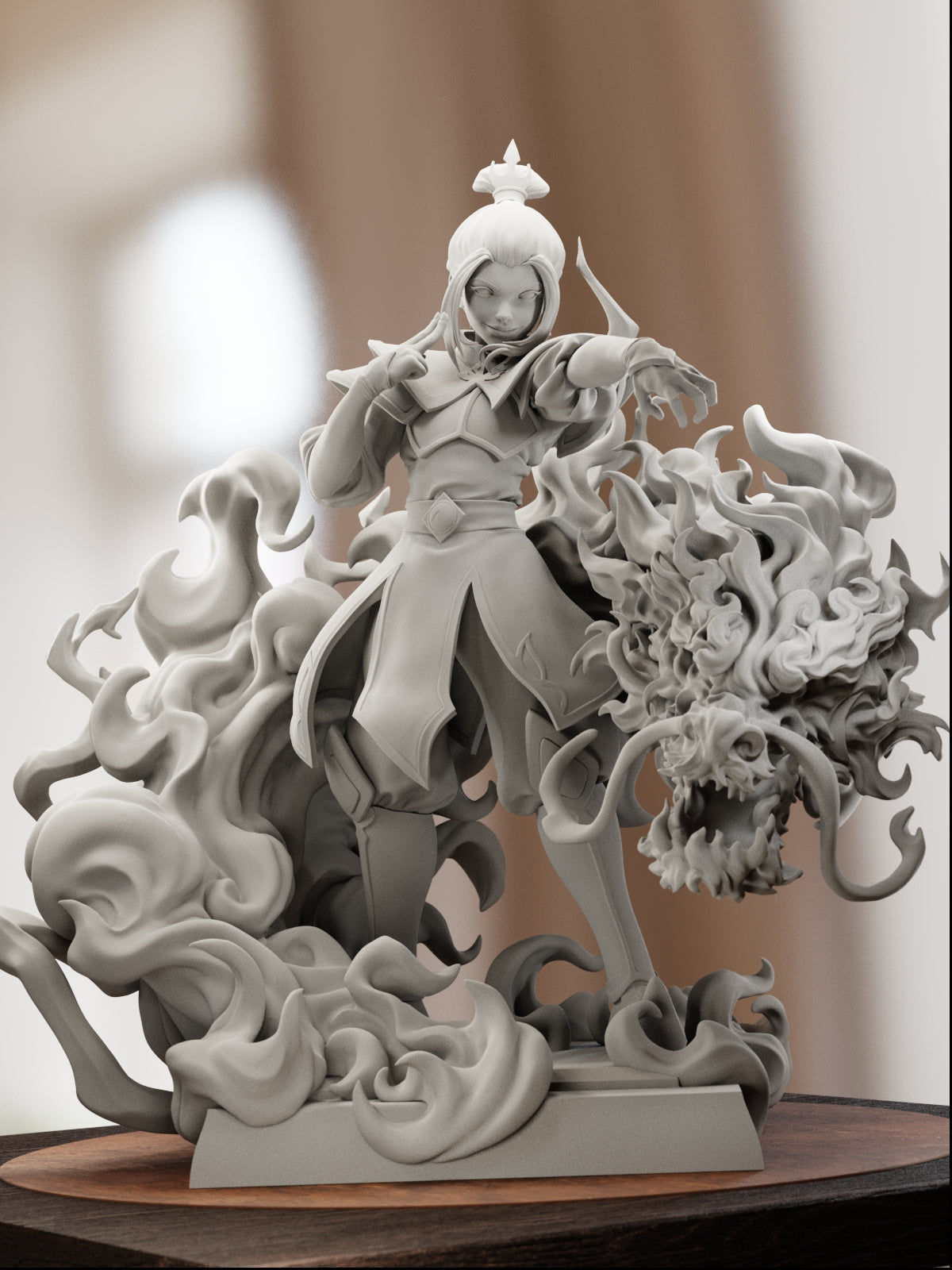 The Blue Flame Princess | Maximum Detailed 12K 3D printed figure