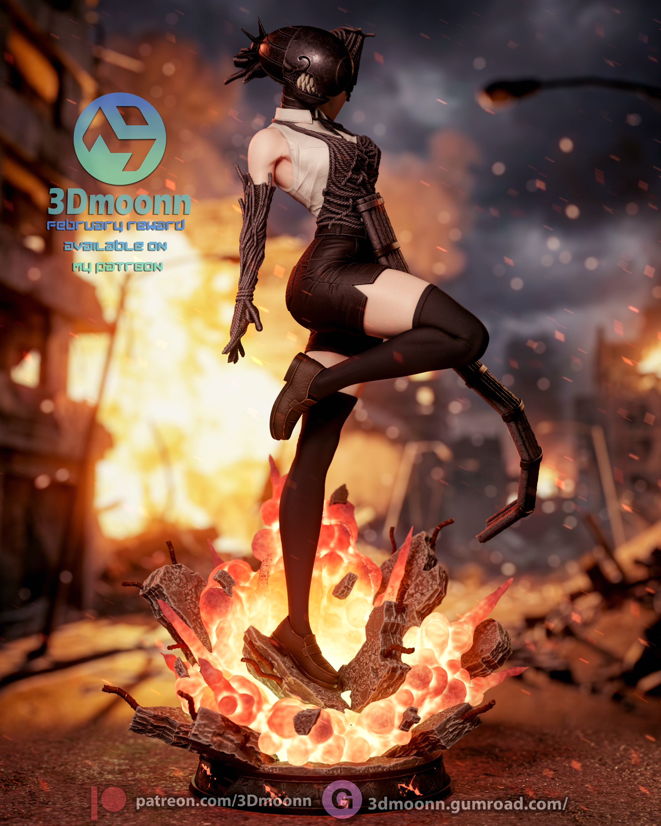 The Bomb Girl | Maximum Detailed 12K 3D printed figure