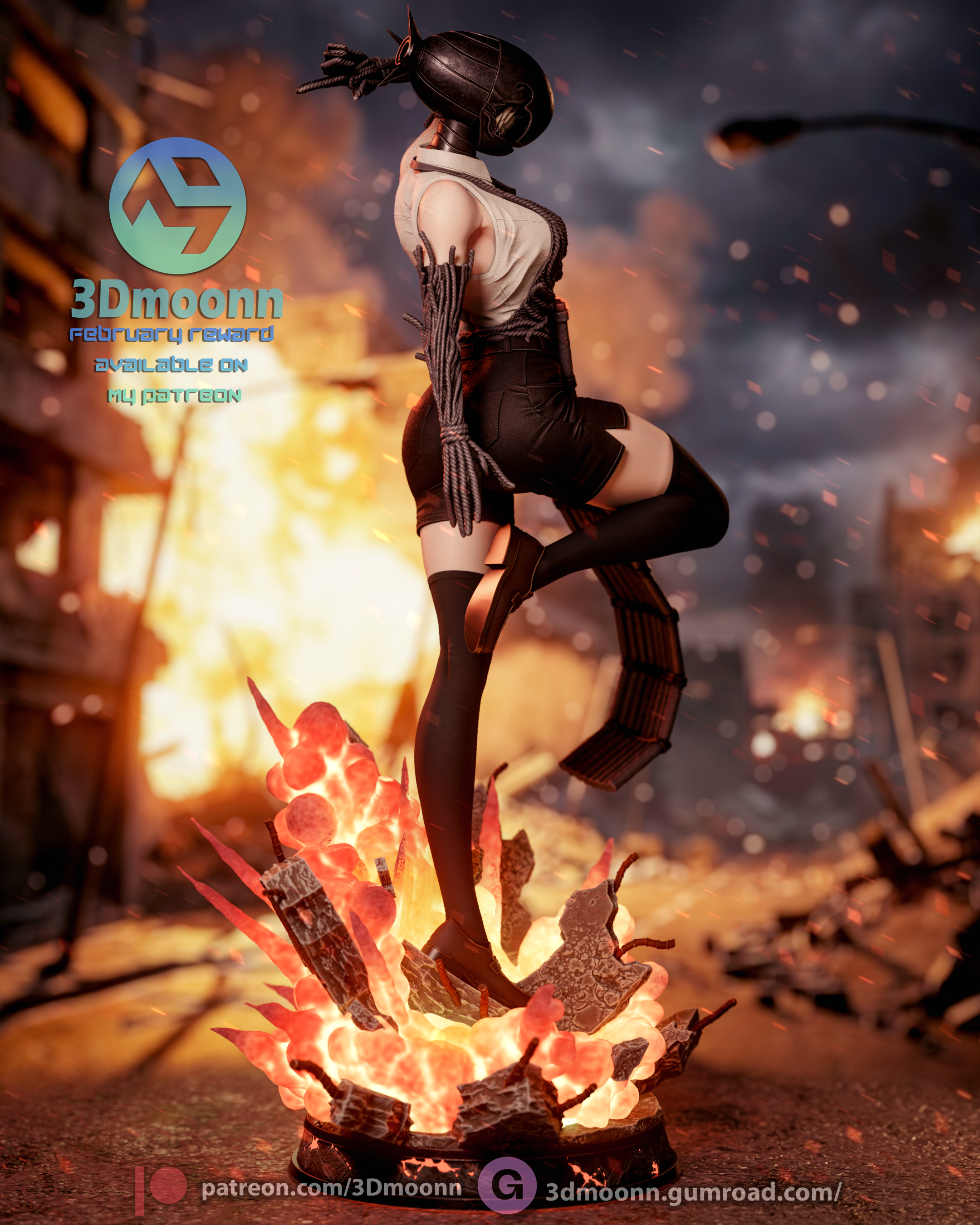 The Bomb Girl | Maximum Detailed 12K 3D printed figure