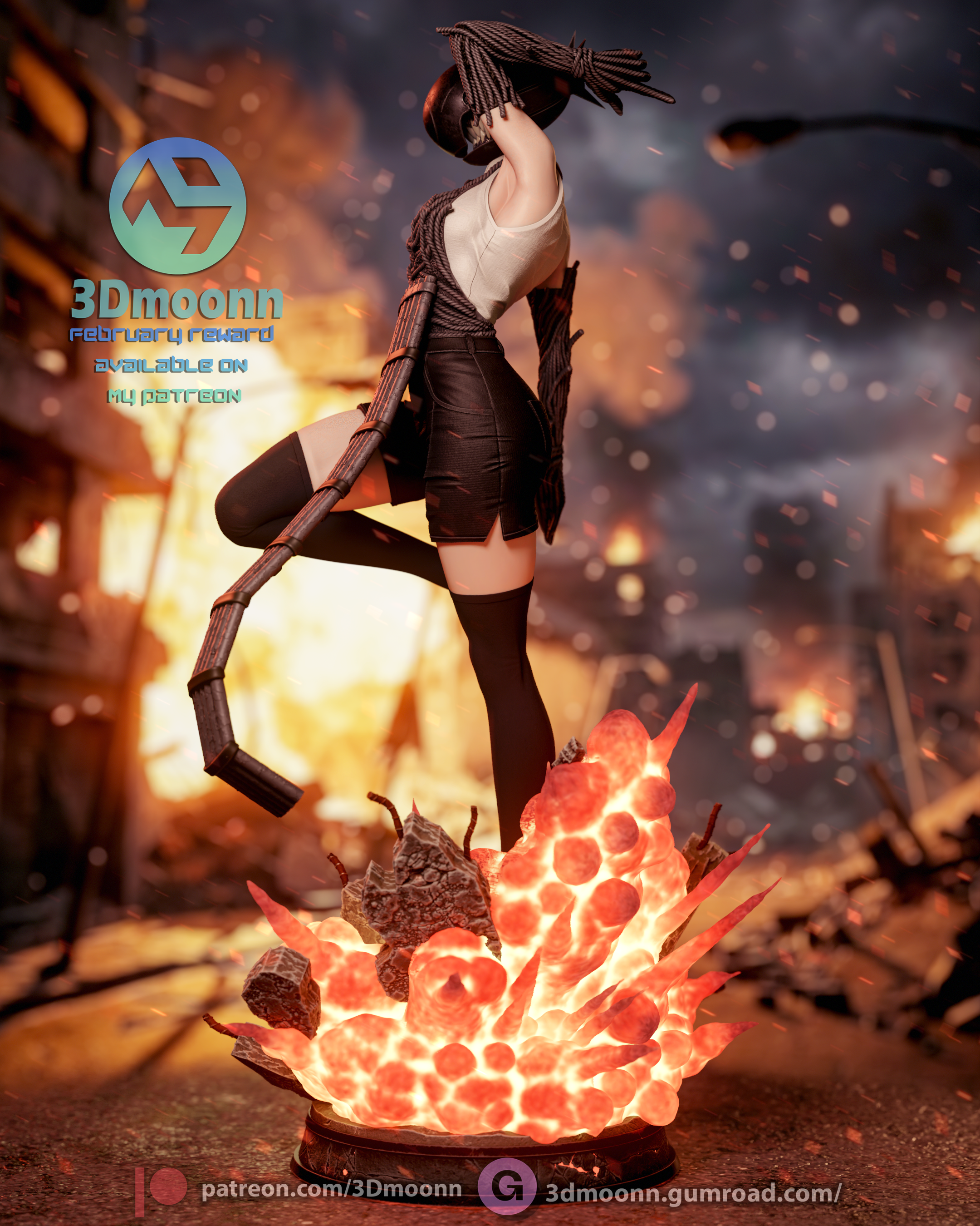 The Bomb Girl | Maximum Detailed 12K 3D printed figure