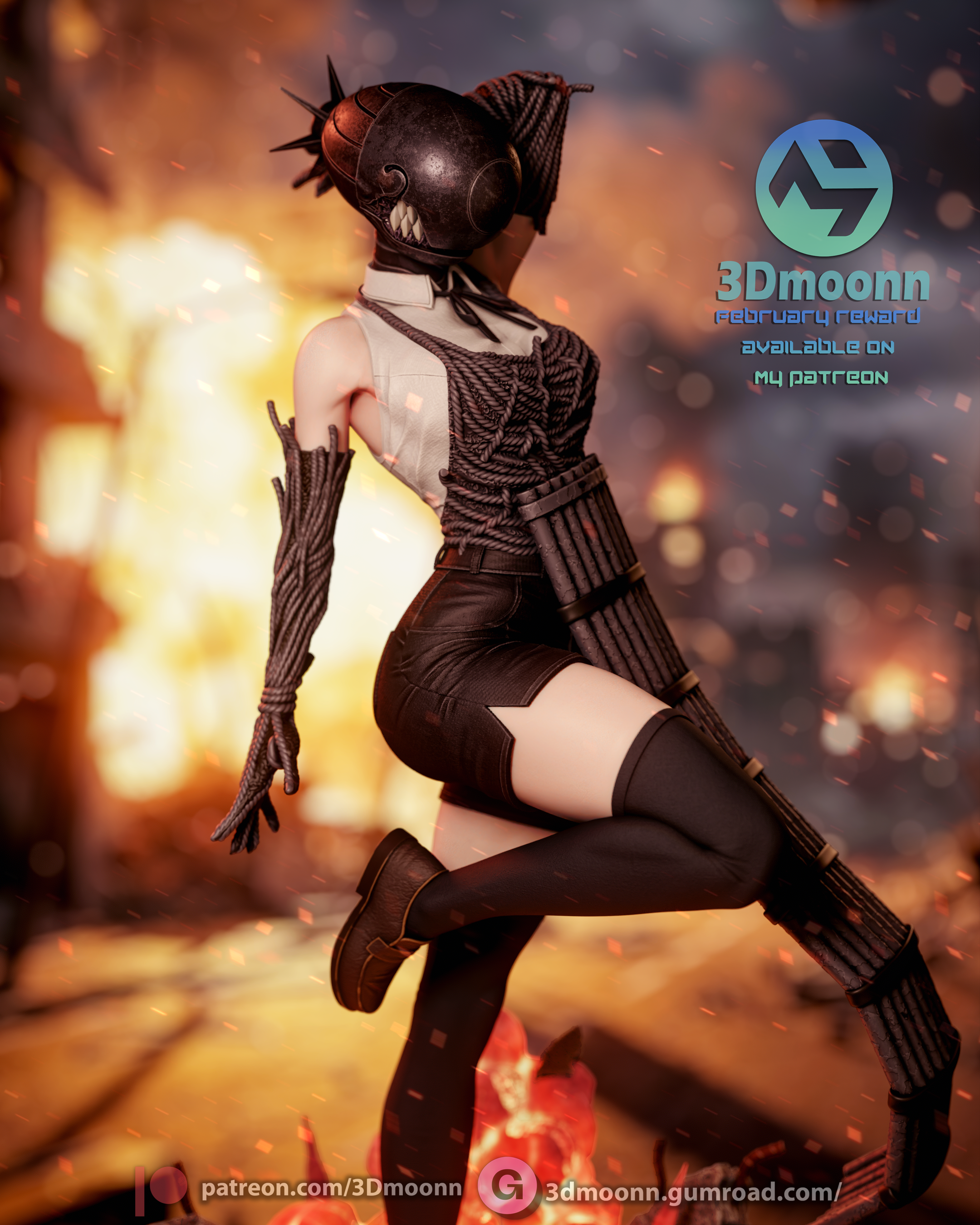 The Bomb Girl | Maximum Detailed 12K 3D printed figure