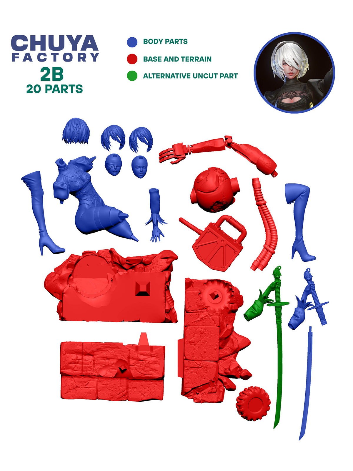 The Blind Android | Maximum Detailed 12K 3D printed figure