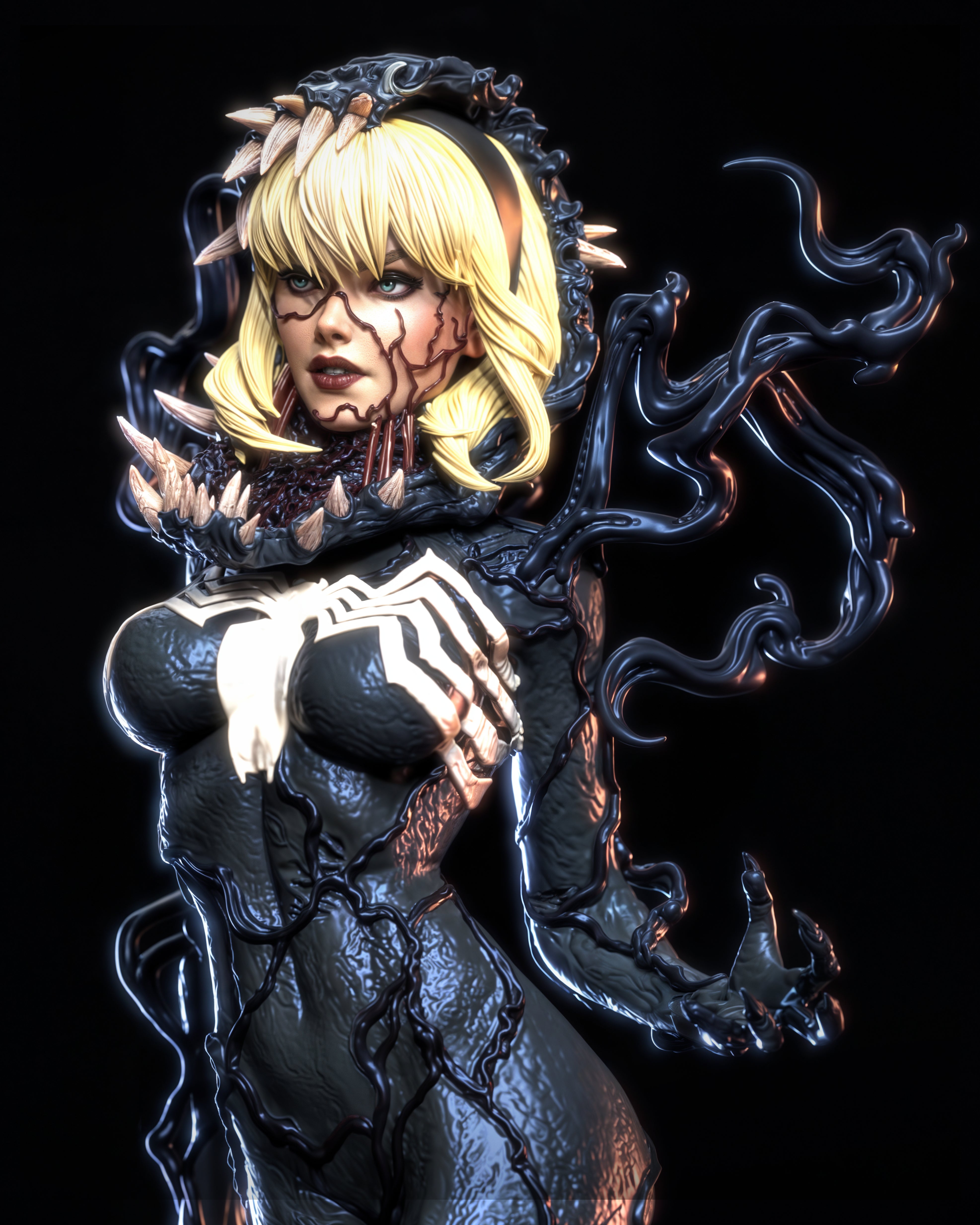 Symbiote Gwen | Maximum Detailed 12K 3D printed figure