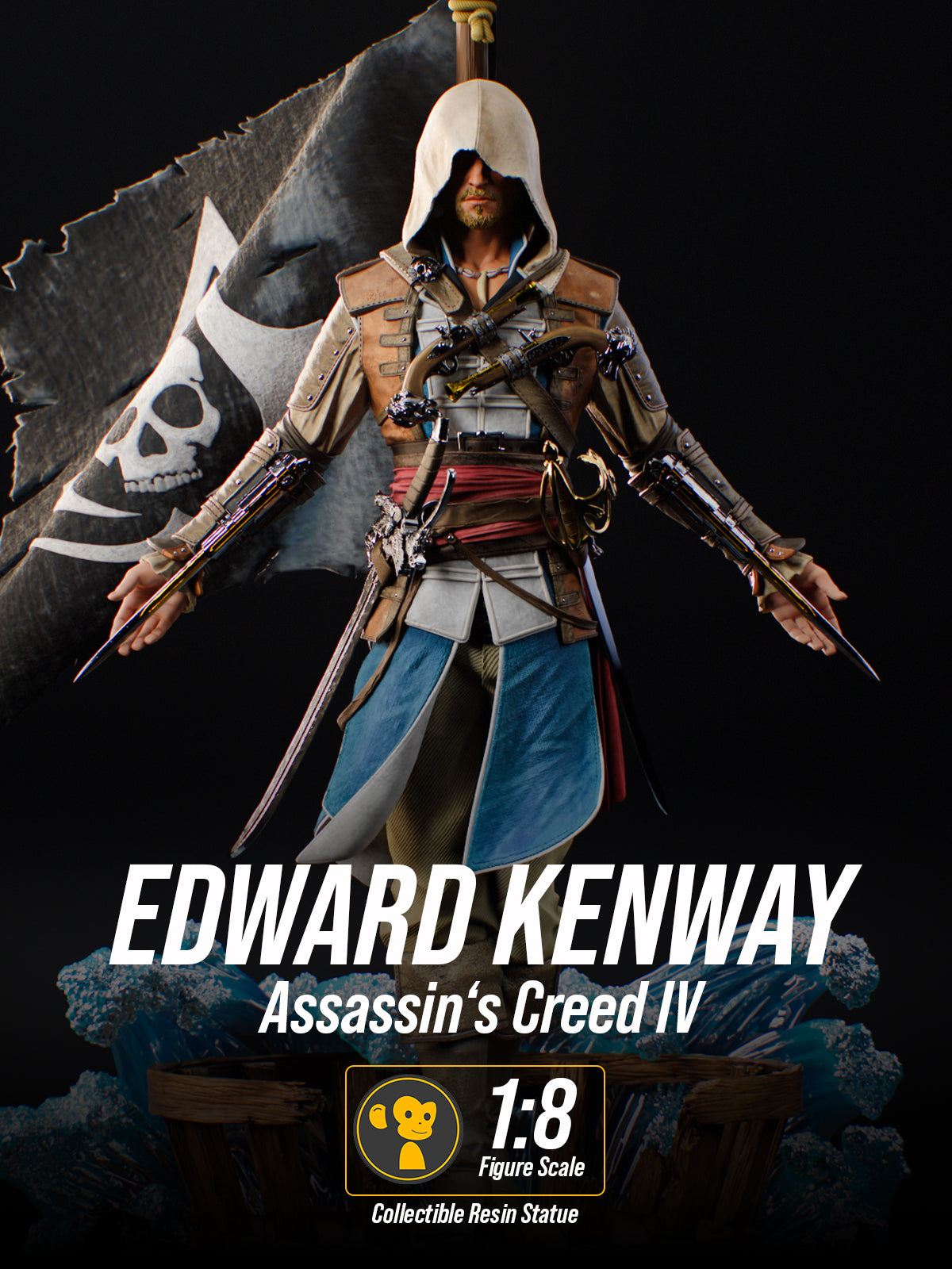 The Pirate Assassin | Maximum Detailed 12K 3D printed figure