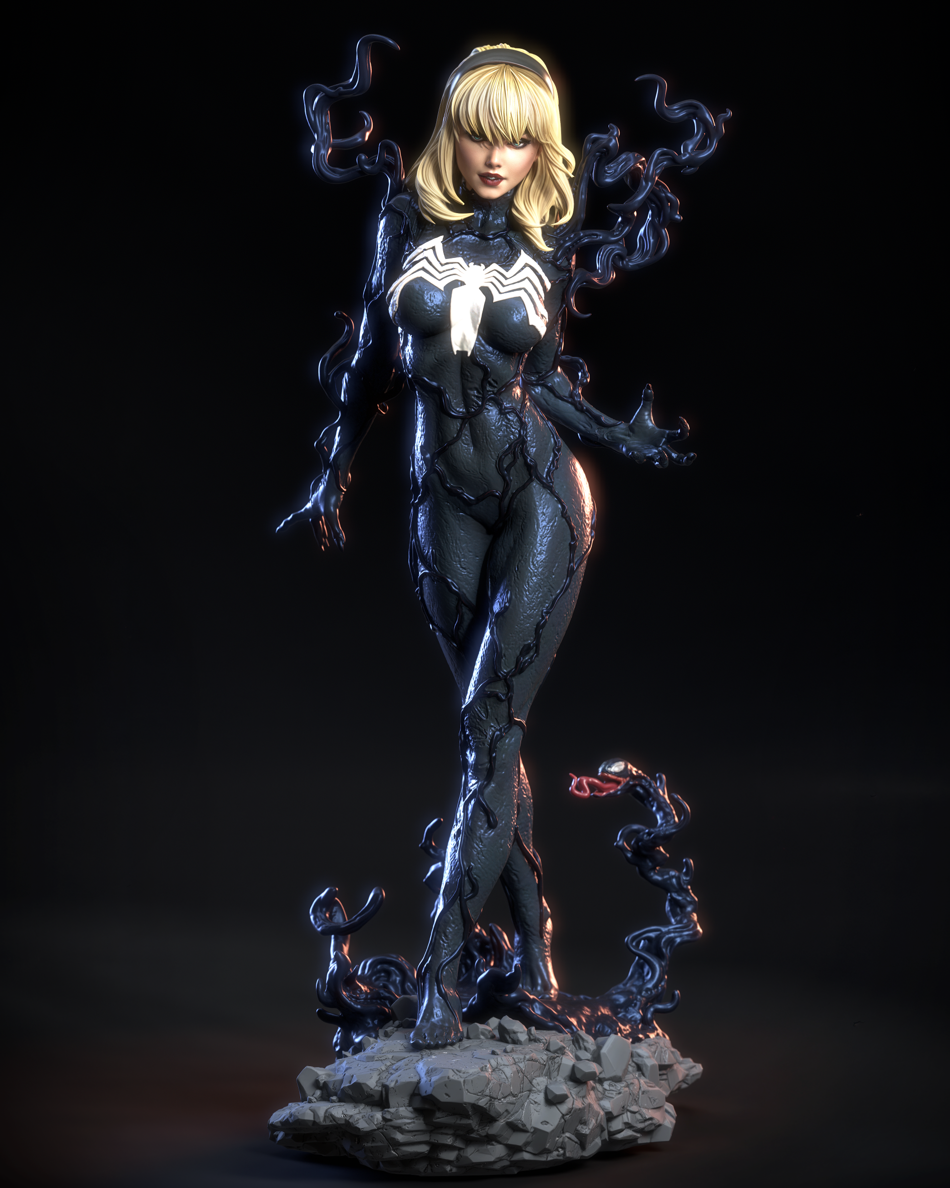 Symbiote Gwen | Maximum Detailed 12K 3D printed figure