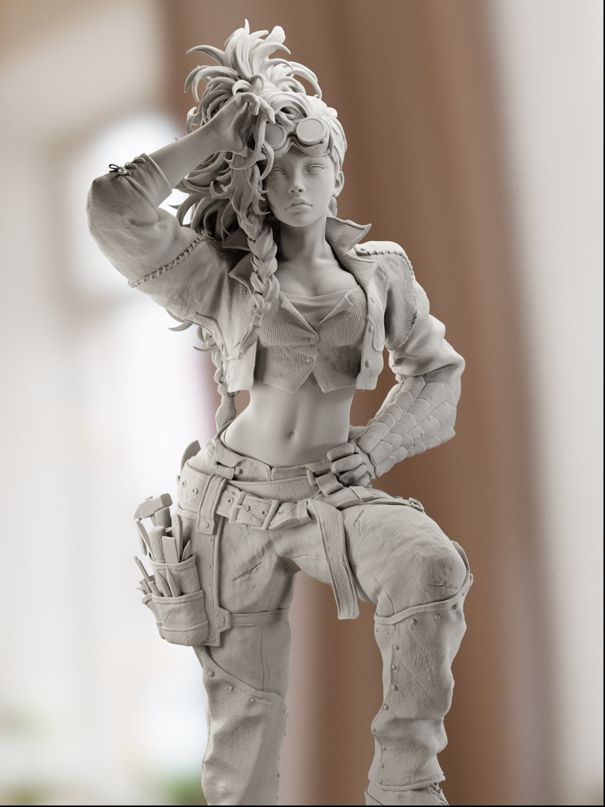 The Wild Huntress | Maximum Detailed 12K 3D printed figure