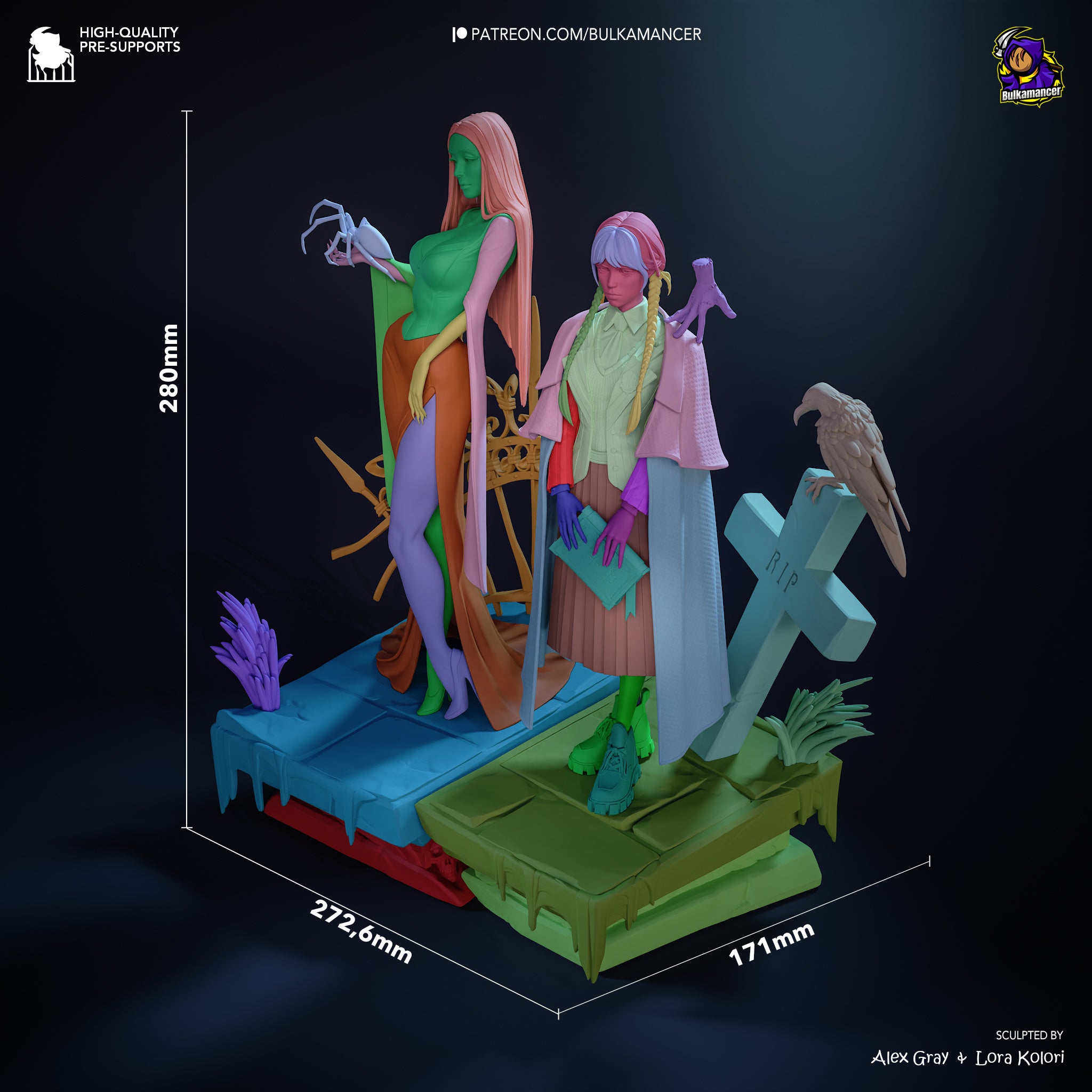 The Gothic Duo | Maximum Detailed 12K 3D printed figure