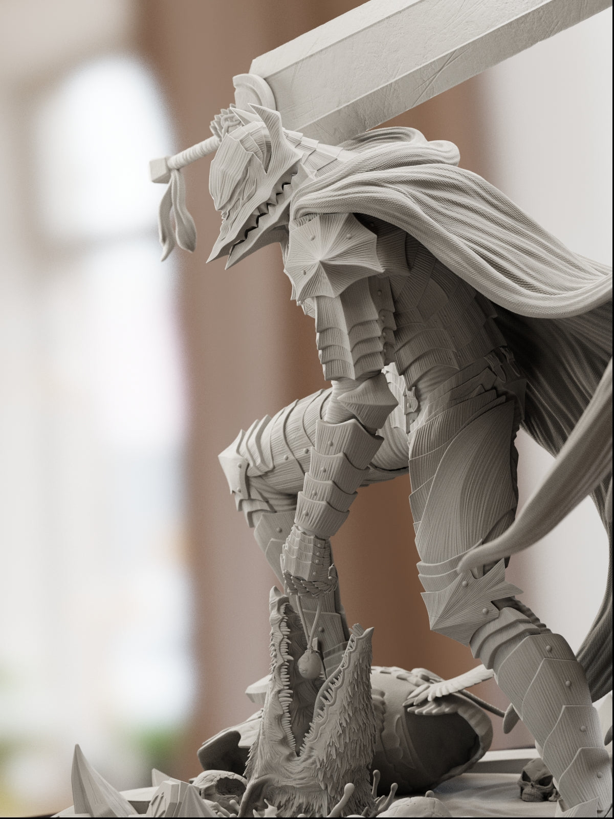 The Black Swordsman | Maximum Detailed 12K 3D Printed Figure