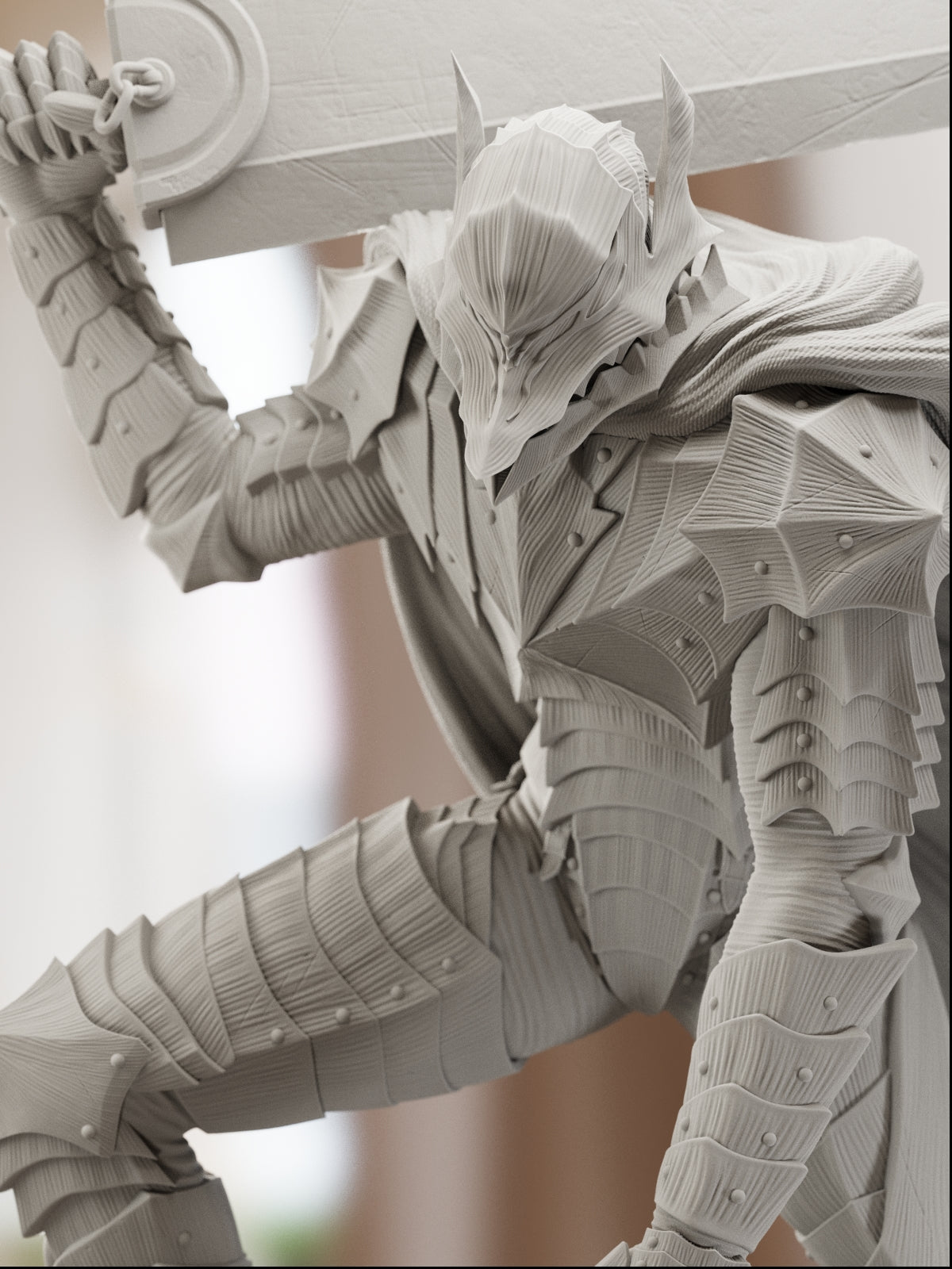 The Black Swordsman | Maximum Detailed 12K 3D Printed Figure