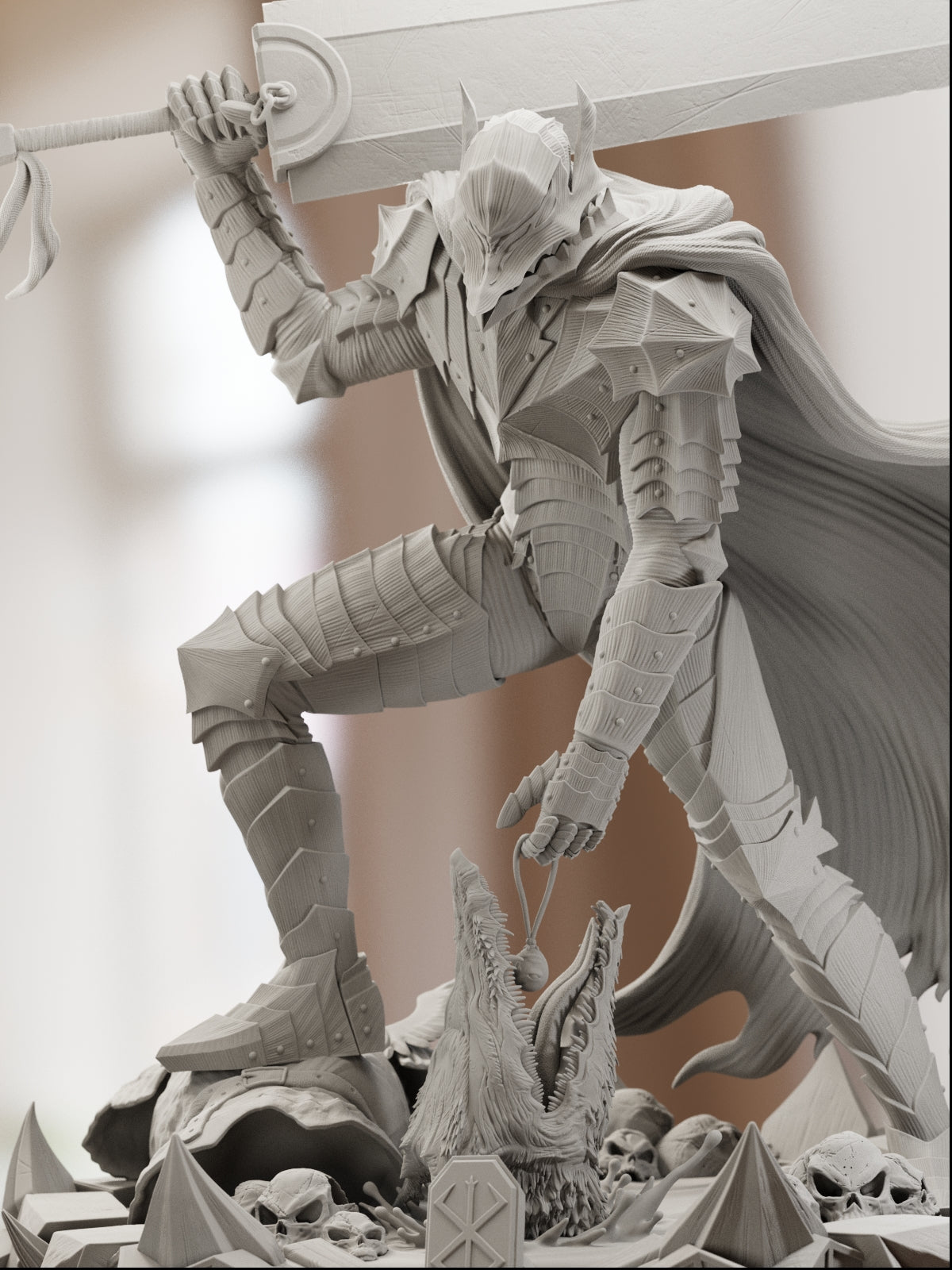 The Black Swordsman | Maximum Detailed 12K 3D Printed Figure