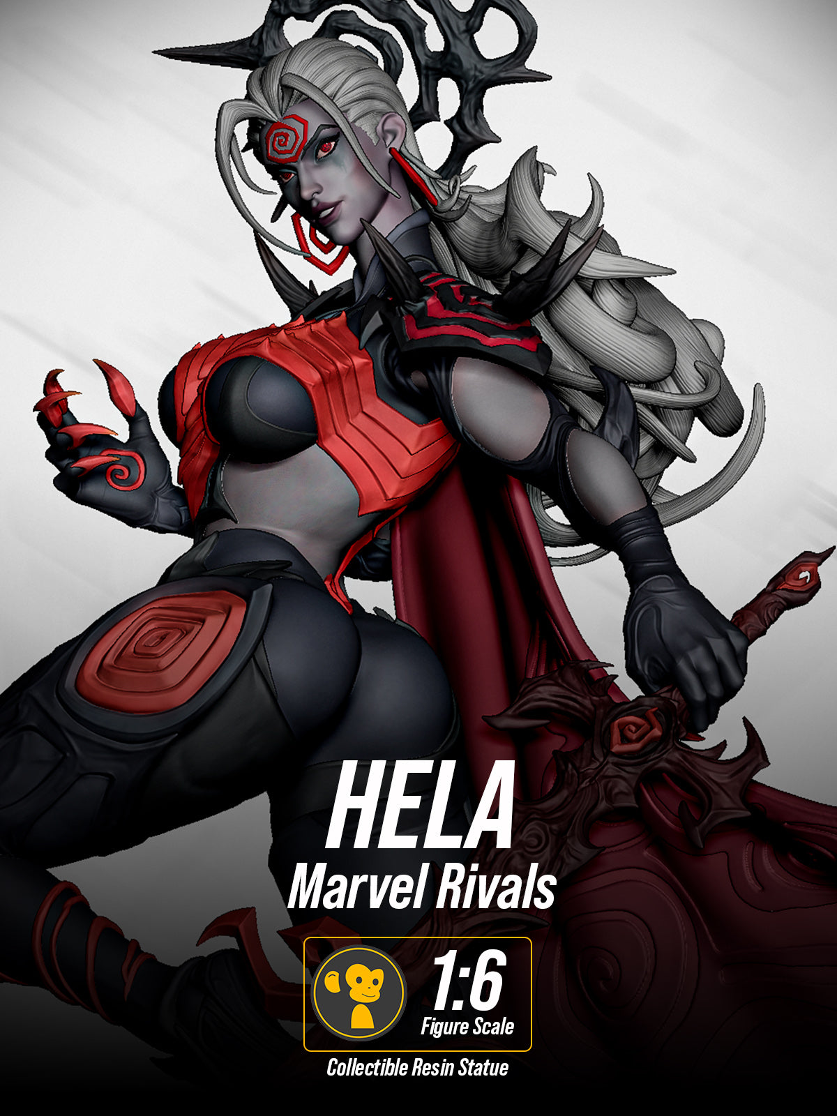 The Black Queen | Maximum Detailed 12K 3D printed figure