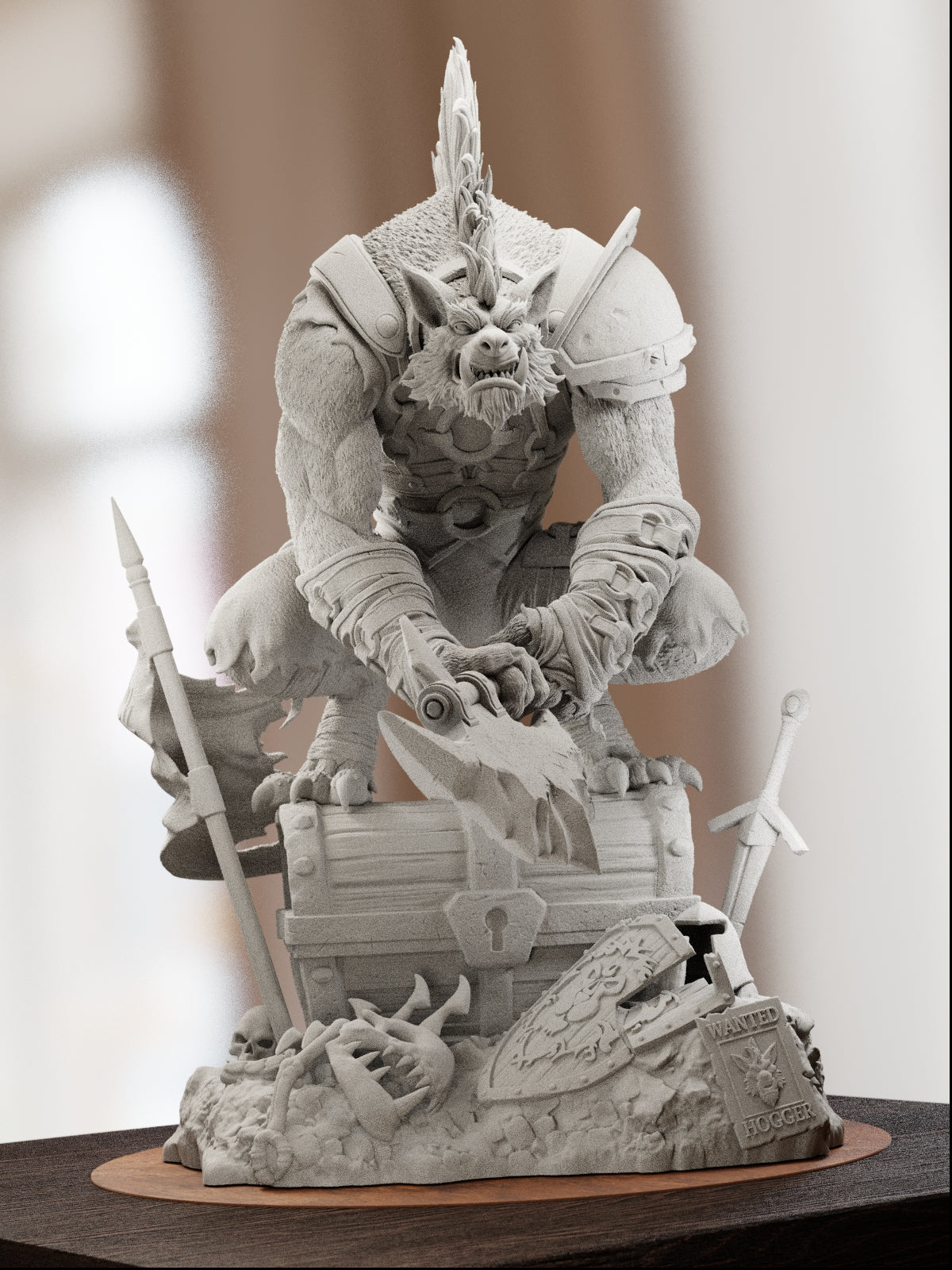 The Gnoll King | Maximum Detailed 12K 3D printed figure