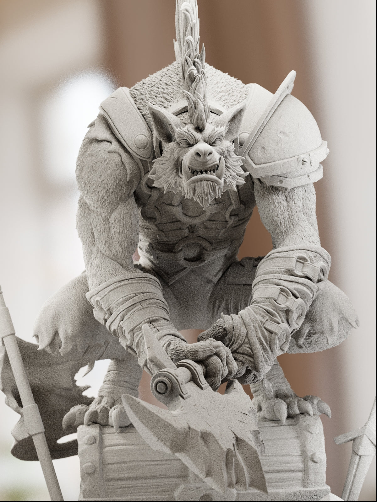 The Gnoll King | Maximum Detailed 12K 3D printed figure