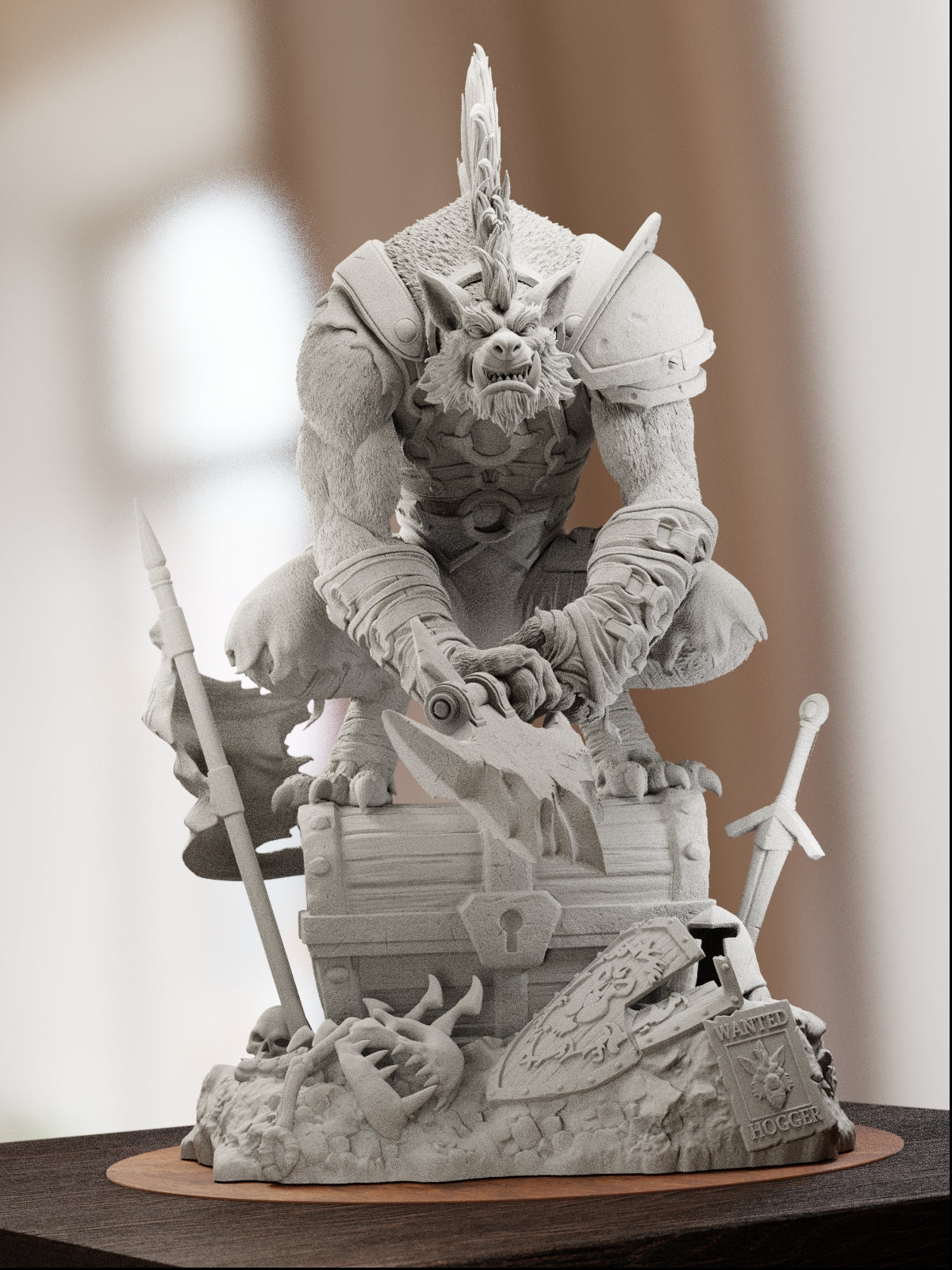 The Gnoll King | Maximum Detailed 12K 3D printed figure