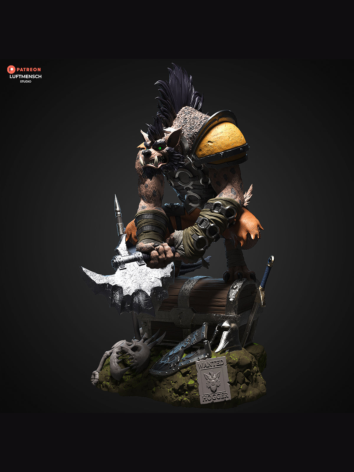 The Gnoll King | Maximum Detailed 12K 3D printed figure