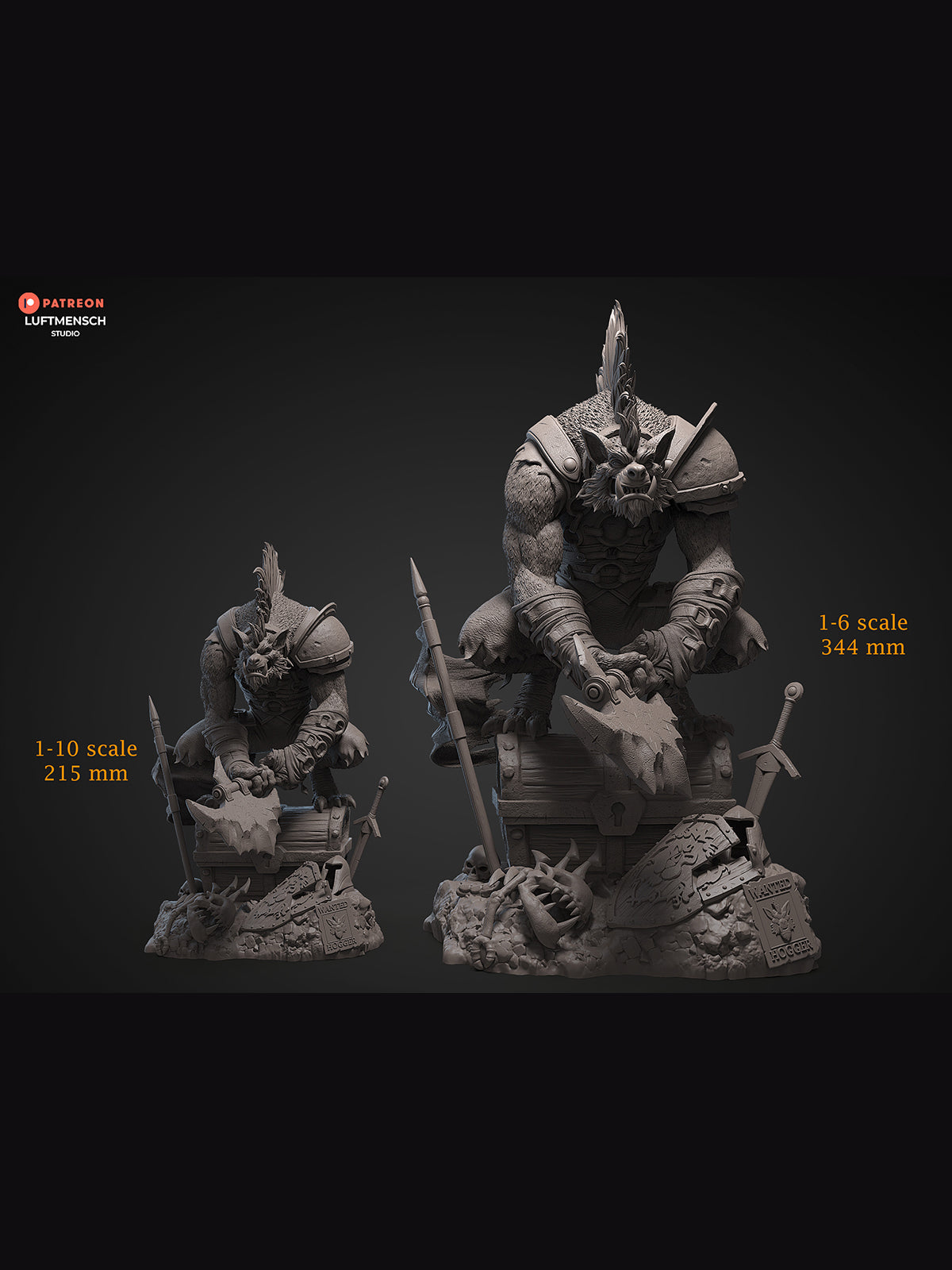 The Gnoll King | Maximum Detailed 12K 3D printed figure